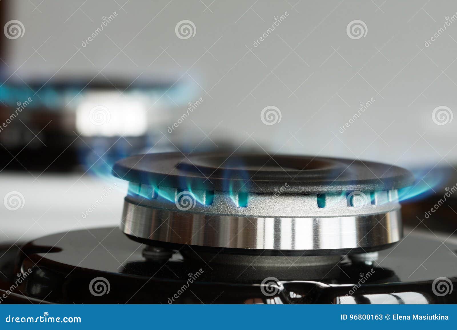 Propane Gas Burner Burn on Stove. Stock Image Image of danger, black