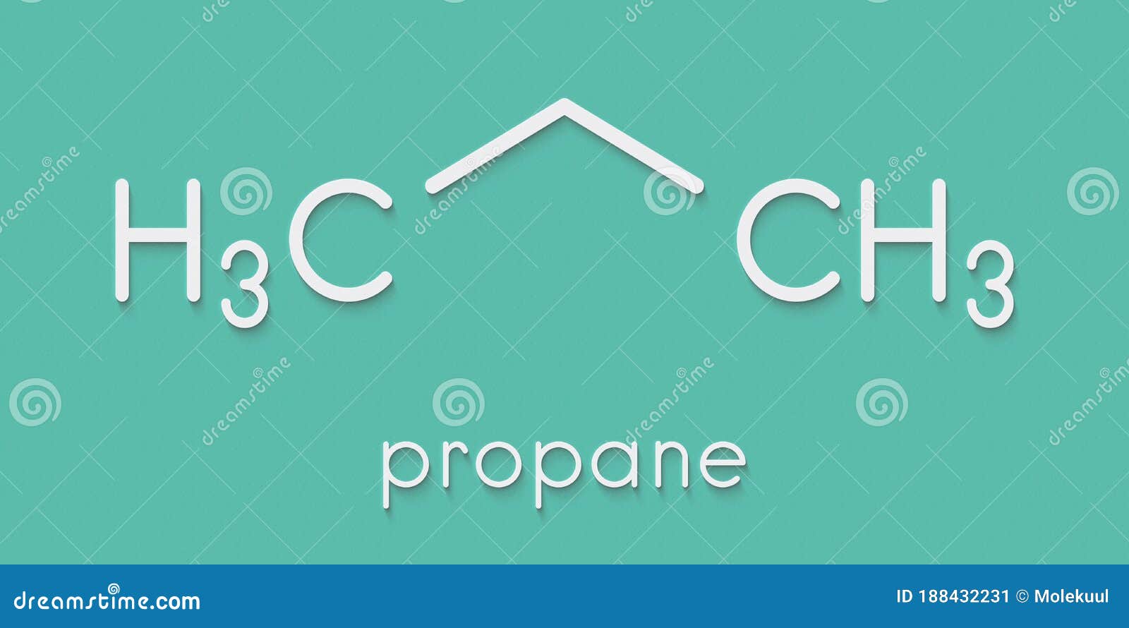 propane hydrocarbon molecule. alkane used as fuel in portable stoves, gas blowtorches, cars, etc. skeletal formula.