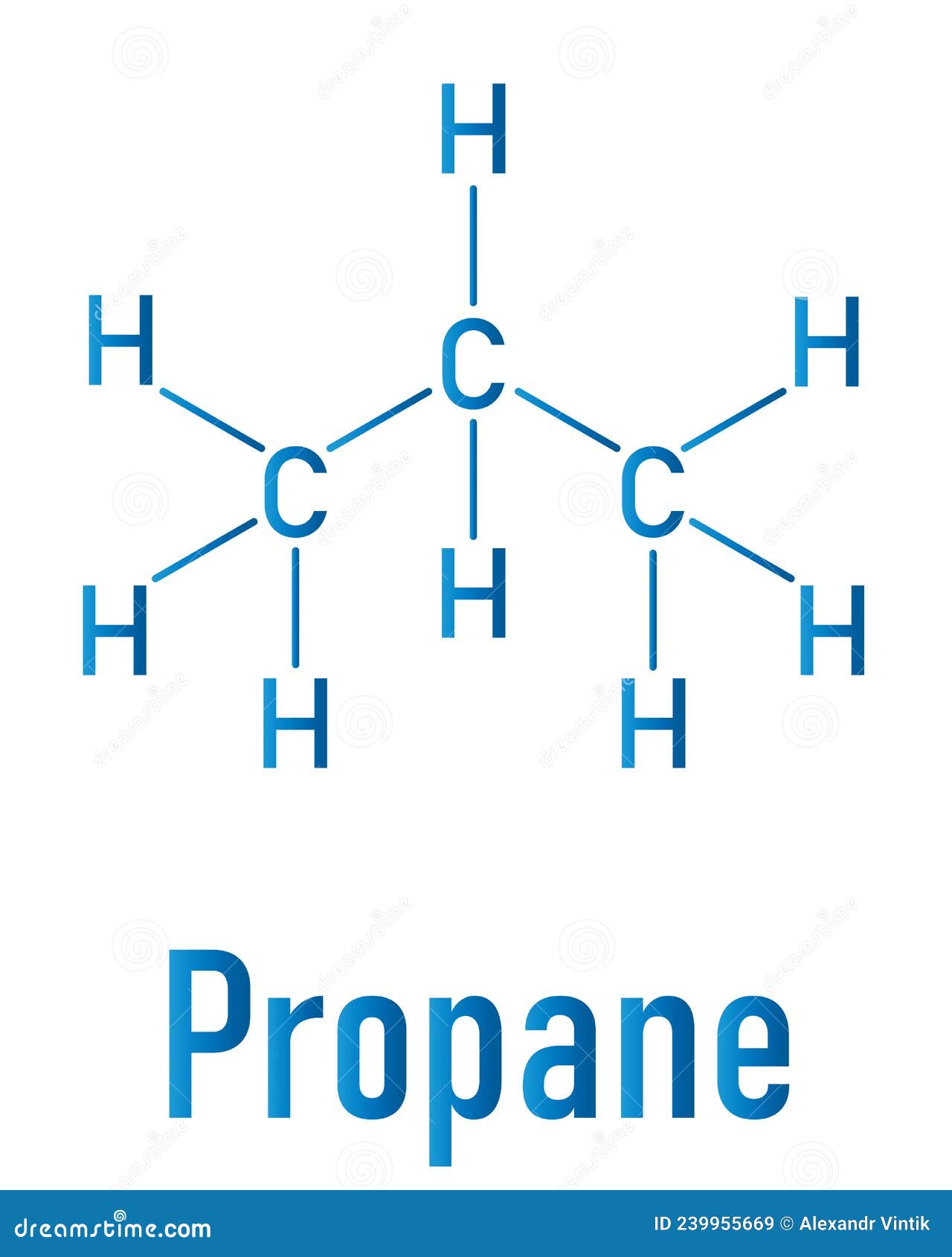 Propane Hydrocarbon Molecule. Alkane Used As Fuel in Portable Stoves ...