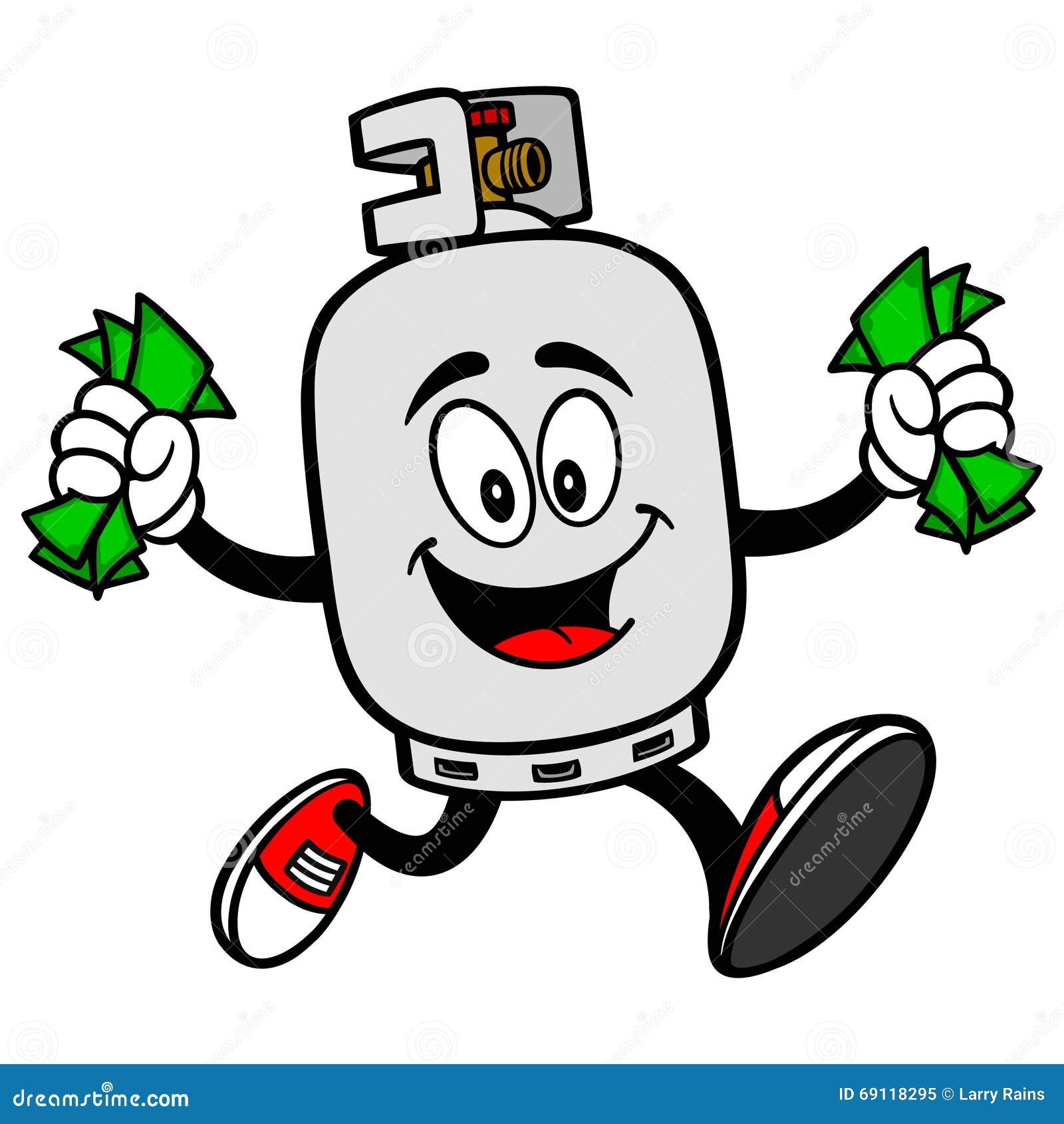 Set Propane Gas Tank, Gas For Vehicle, Spare Wheel In The Car And Oil