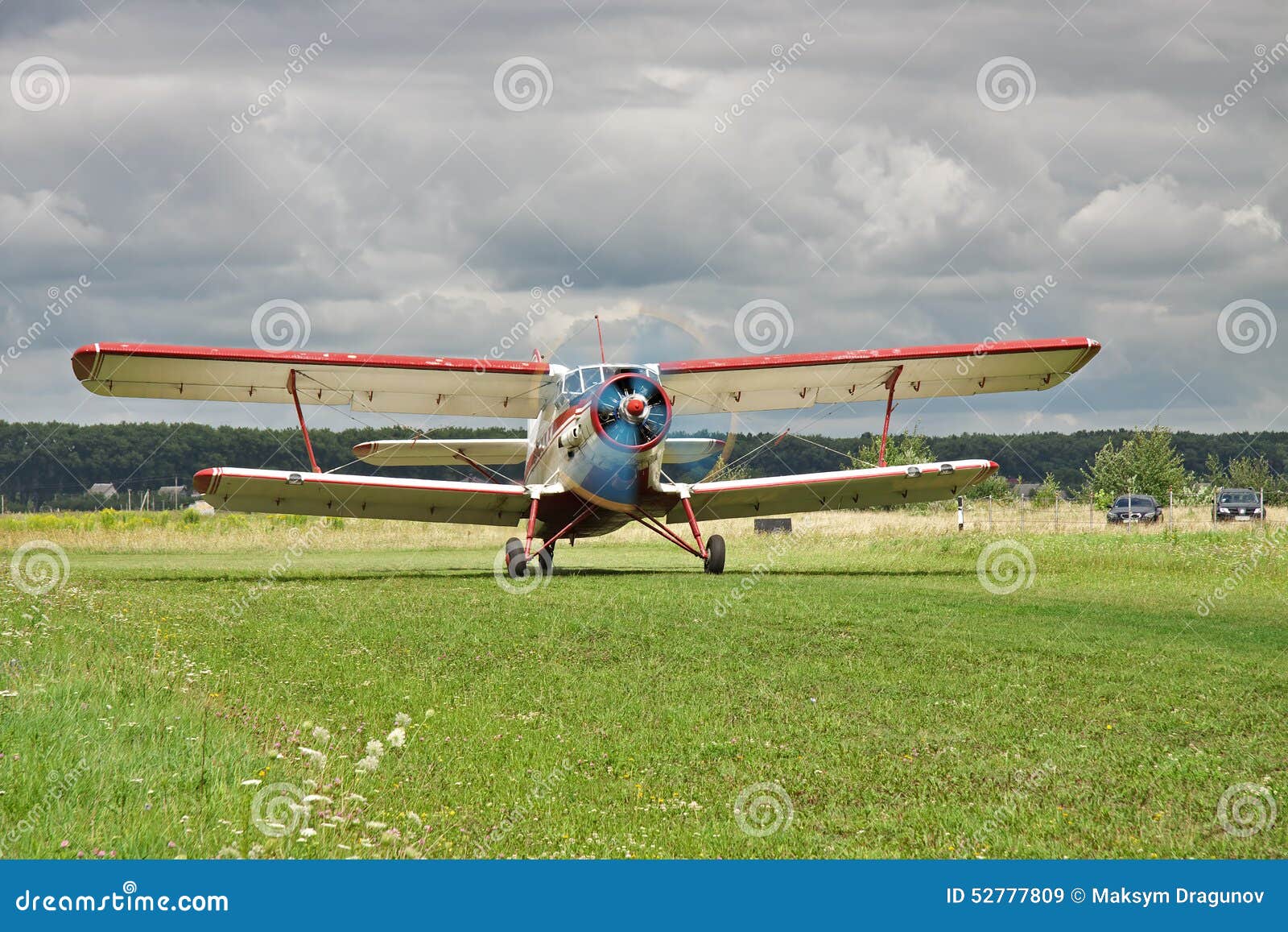 Propeller biplane takeoff stock image. Image of transport 52777809