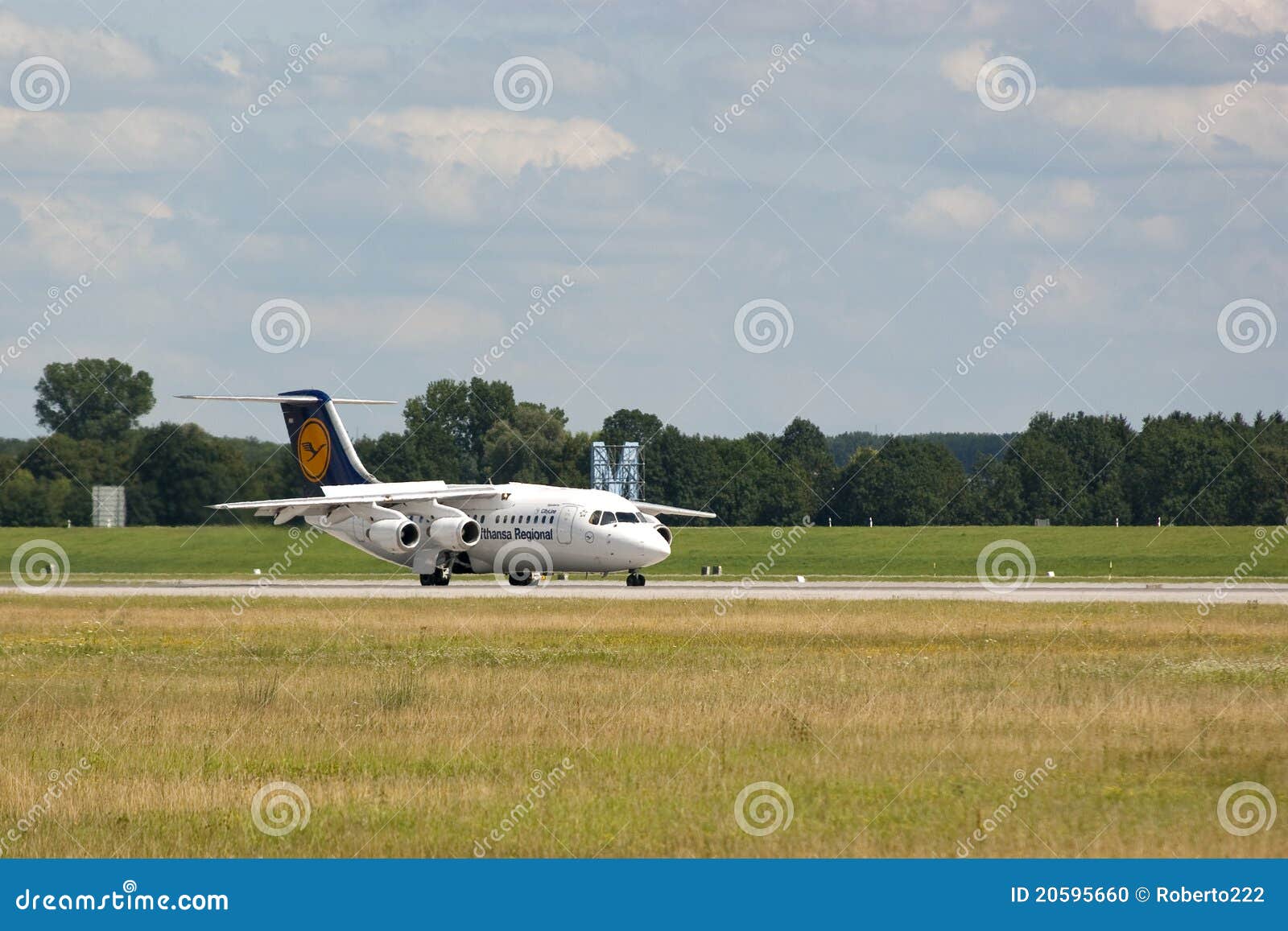 A propeller-driven aircraft of Lufthansa landed at Munich airport