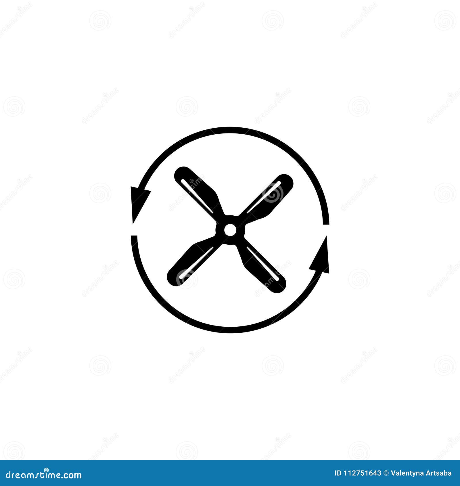 Propeller flat vector icon stock vector. Illustration of shape - 112751643
