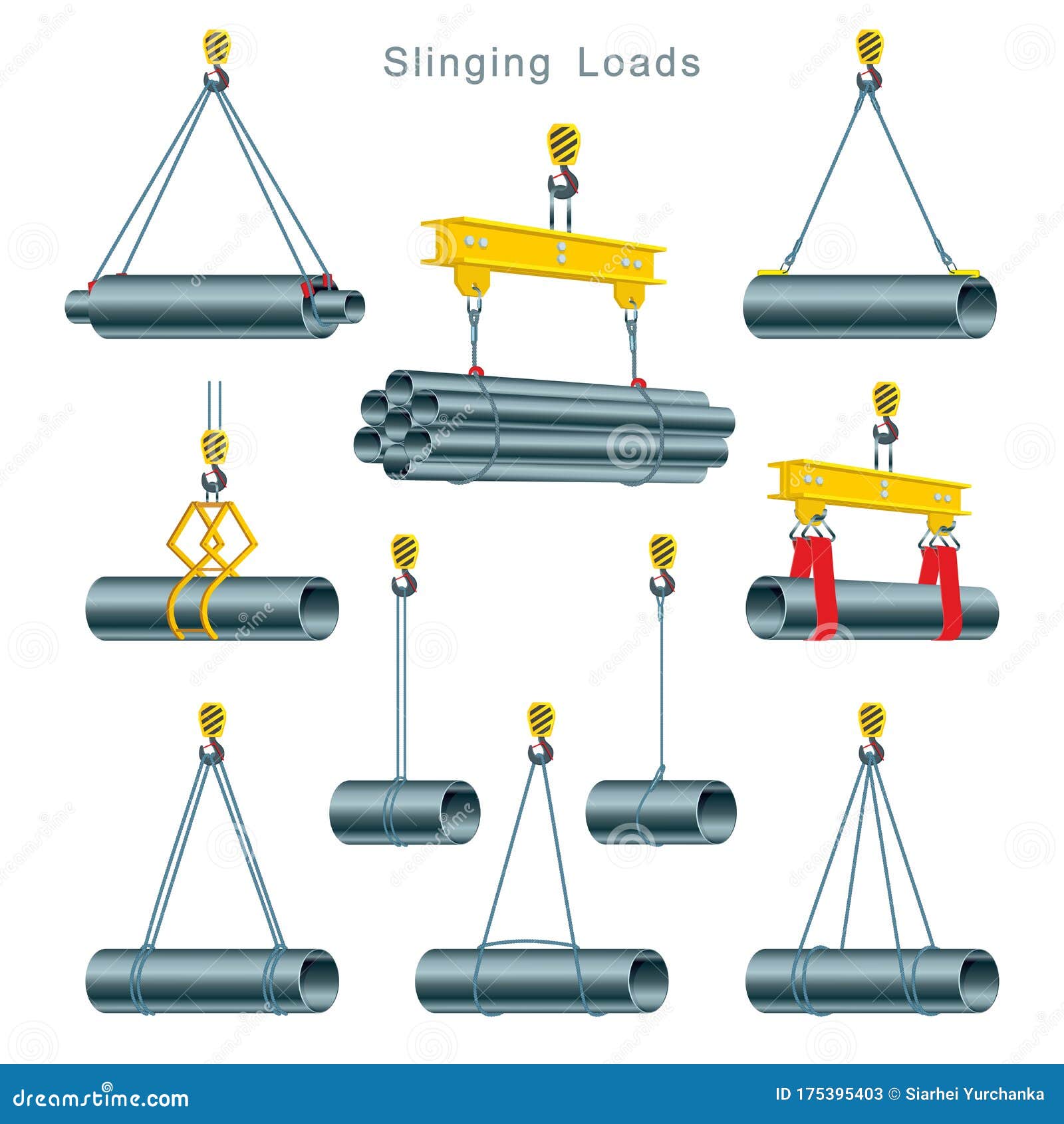 simpatía Delincuente Alianza Proper Use of Slinging during the Operation of a Tower Crane at the  Construction Site Stock Vector - Illustration of isolated, calculation:  175395403
