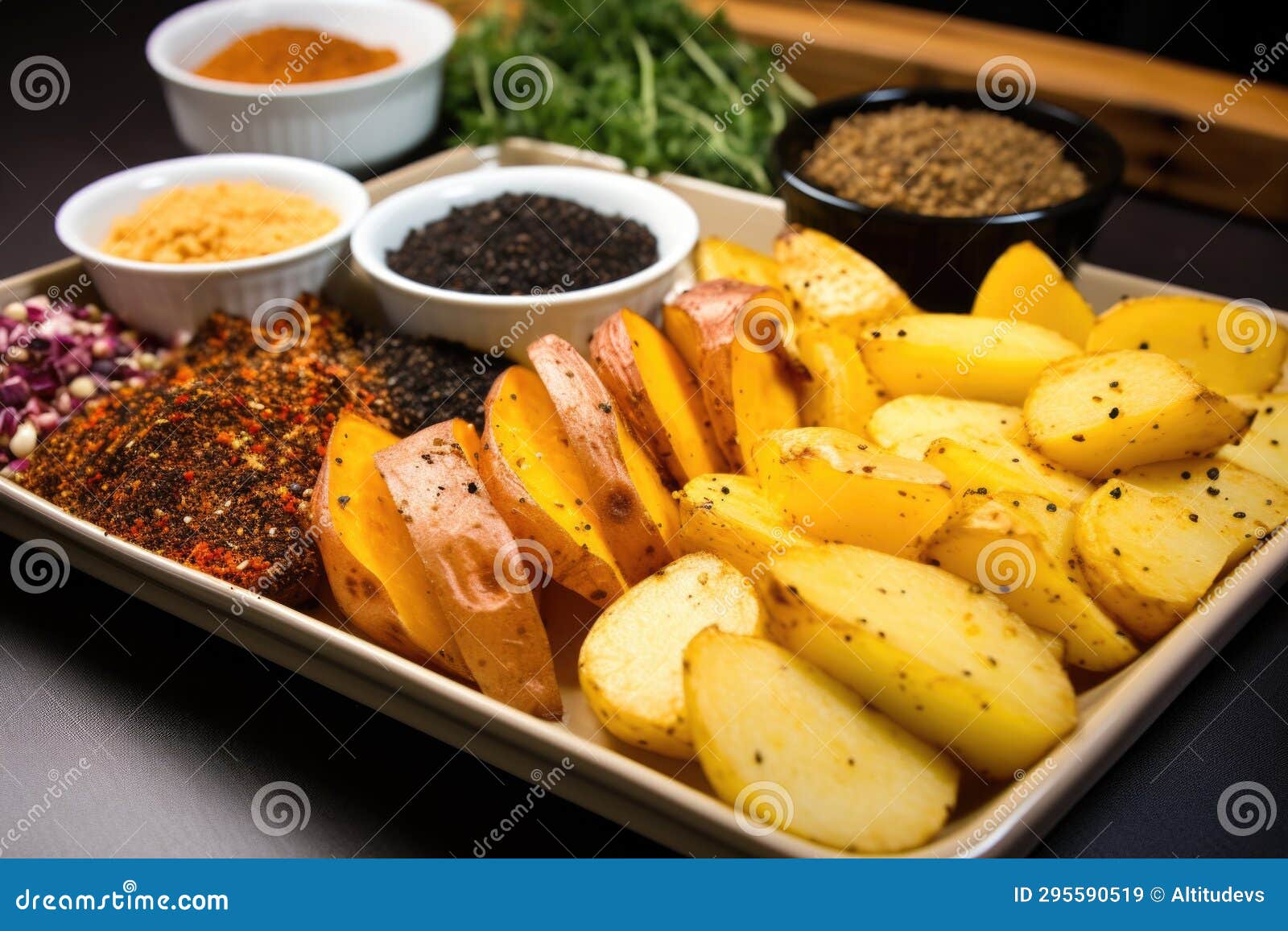 Properly Cooked Starchy Foods with Seasoning Stock Image Image of