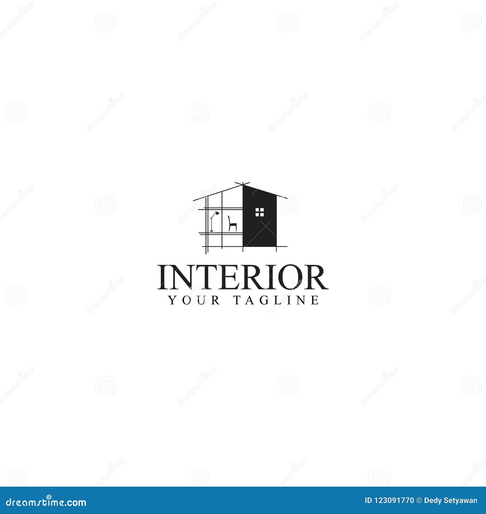 Interior Logo Design Vector Template Stock Vector