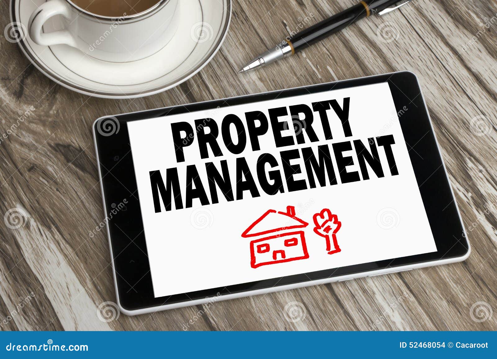 property management displayed on tablet pc