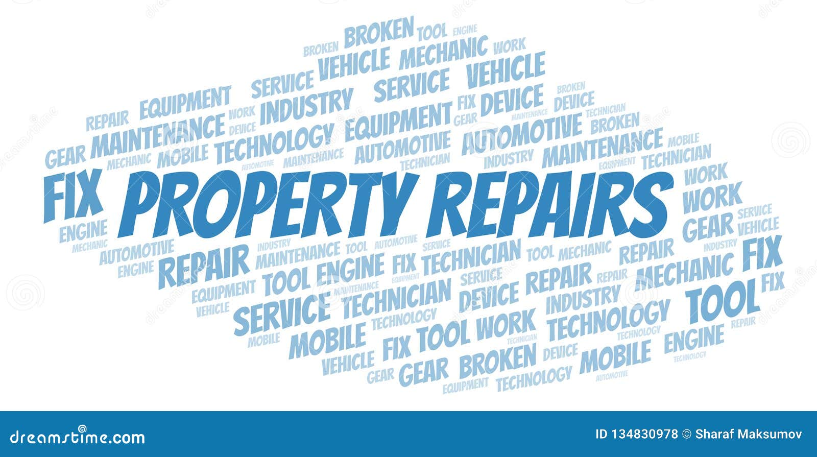 Property Repairs Word Cloud Stock Illustration Illustration of work
