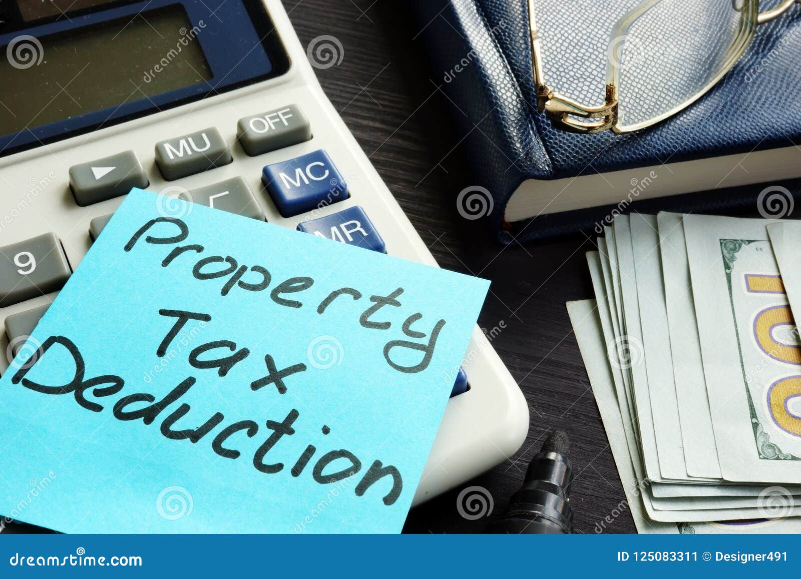 Property Tax Deduction Written on a Label. Stock Image Image of money
