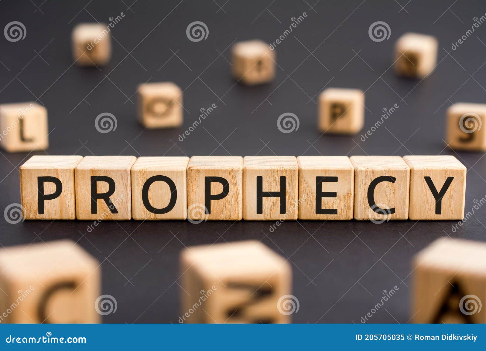 prophecy - word from wooden blocks with letters