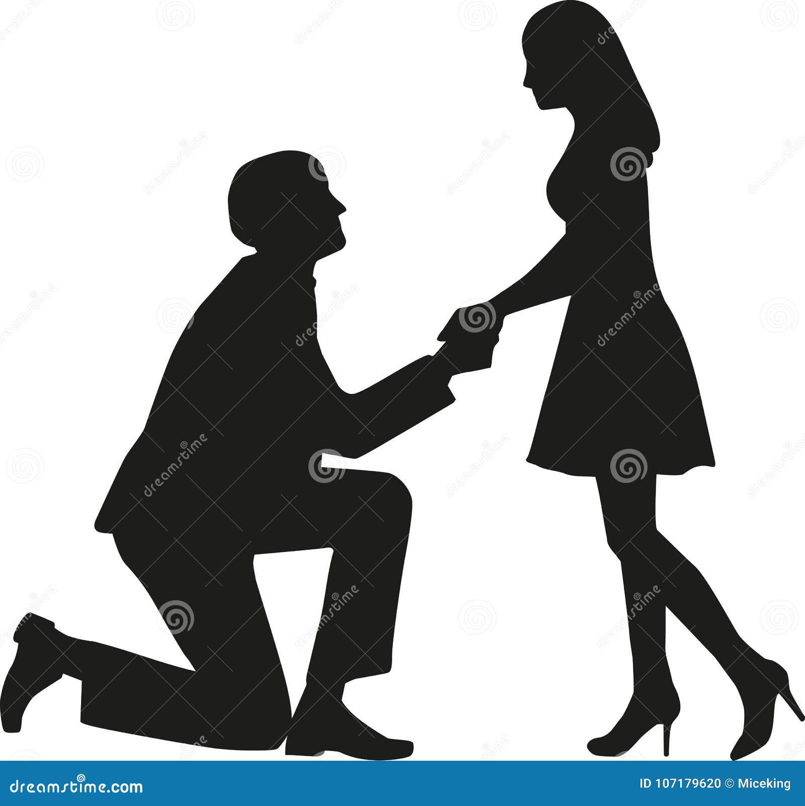 Proposal Man on Knees Asking His Wife To Marry Him Stock Vector ...