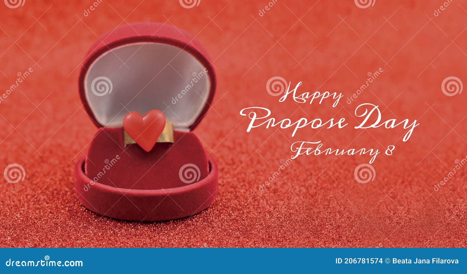 Propose Day Poster with Ring with Red Heart Shape Stock Images ...