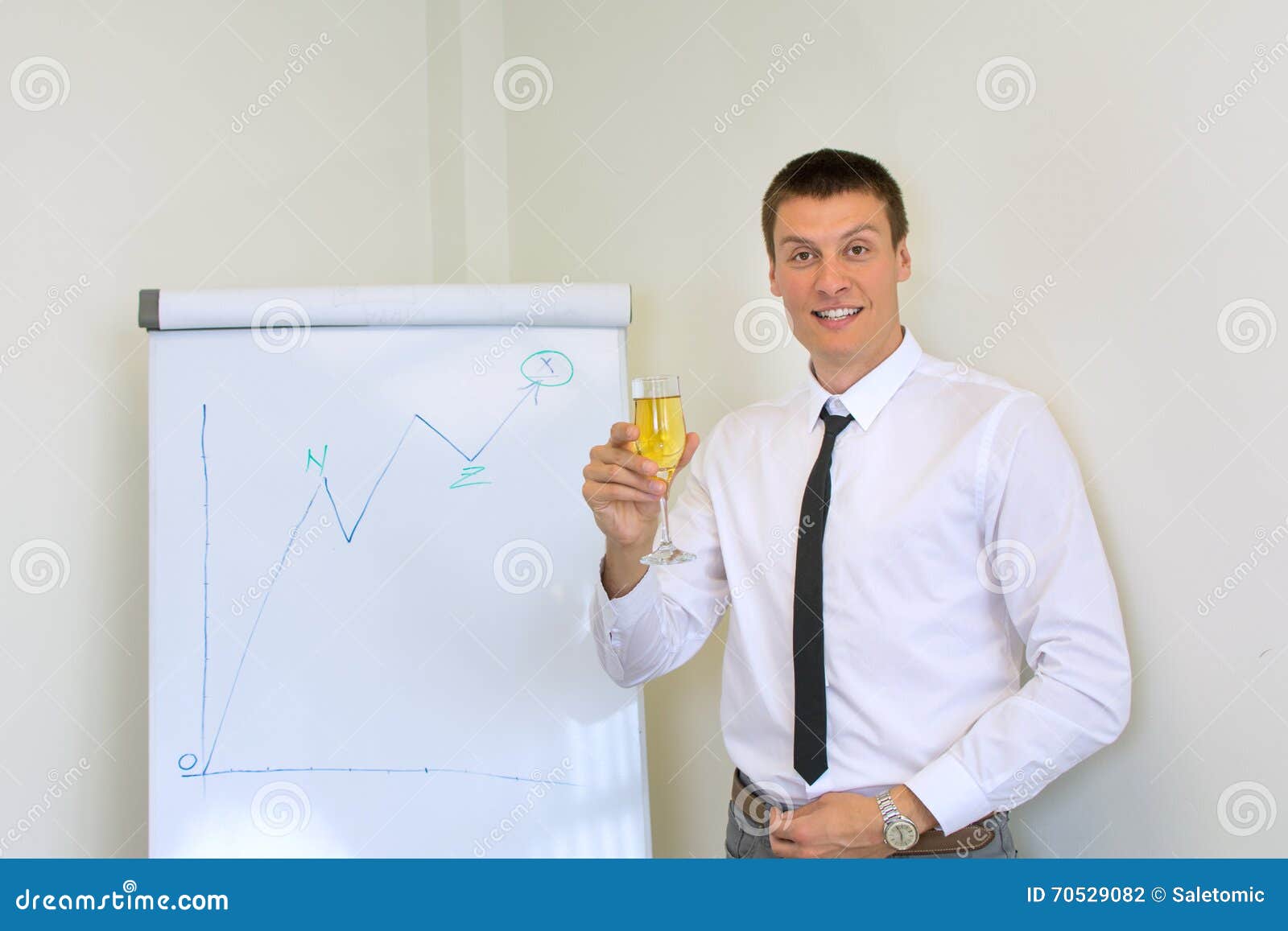 Proposing a toast at work stock photo. Image of clinking 70529082