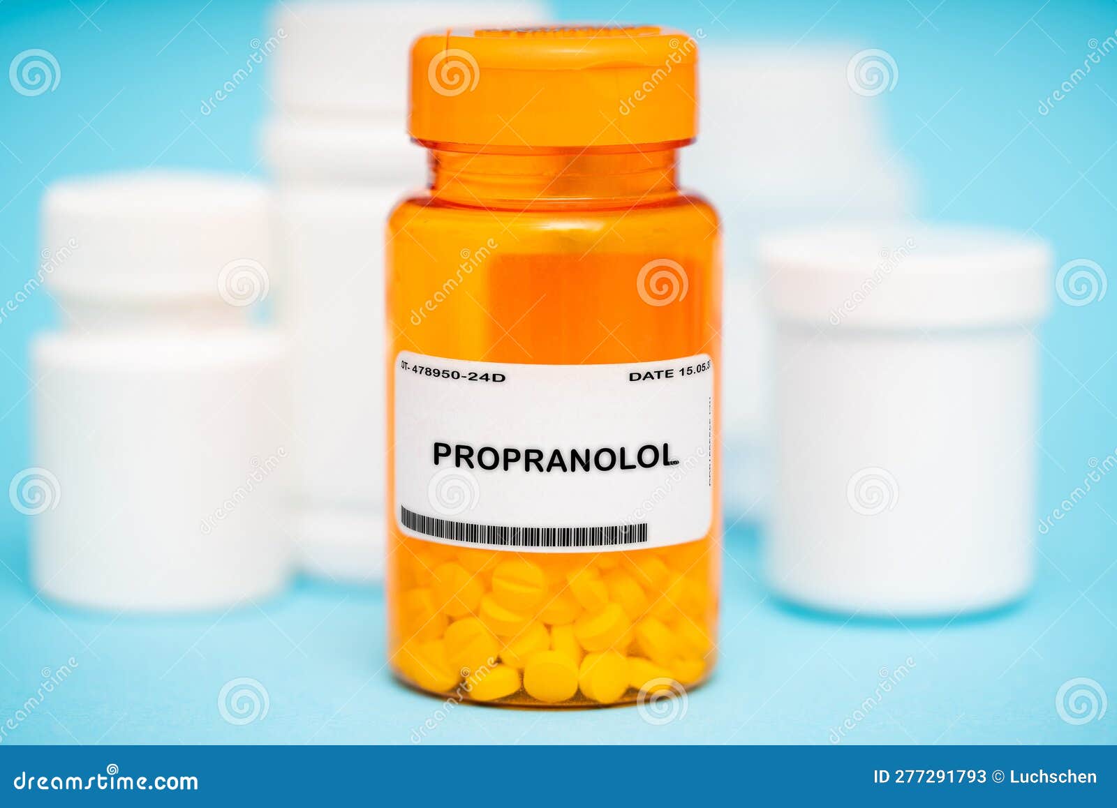 Propranolol Medication in Plastic Vial Stock Image - Image of