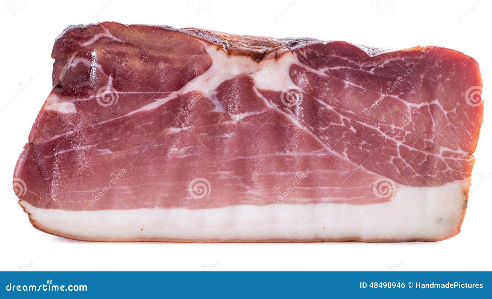Prosciutto Affumicato (isolato Su Bianco) Fotografia Stock Immagine