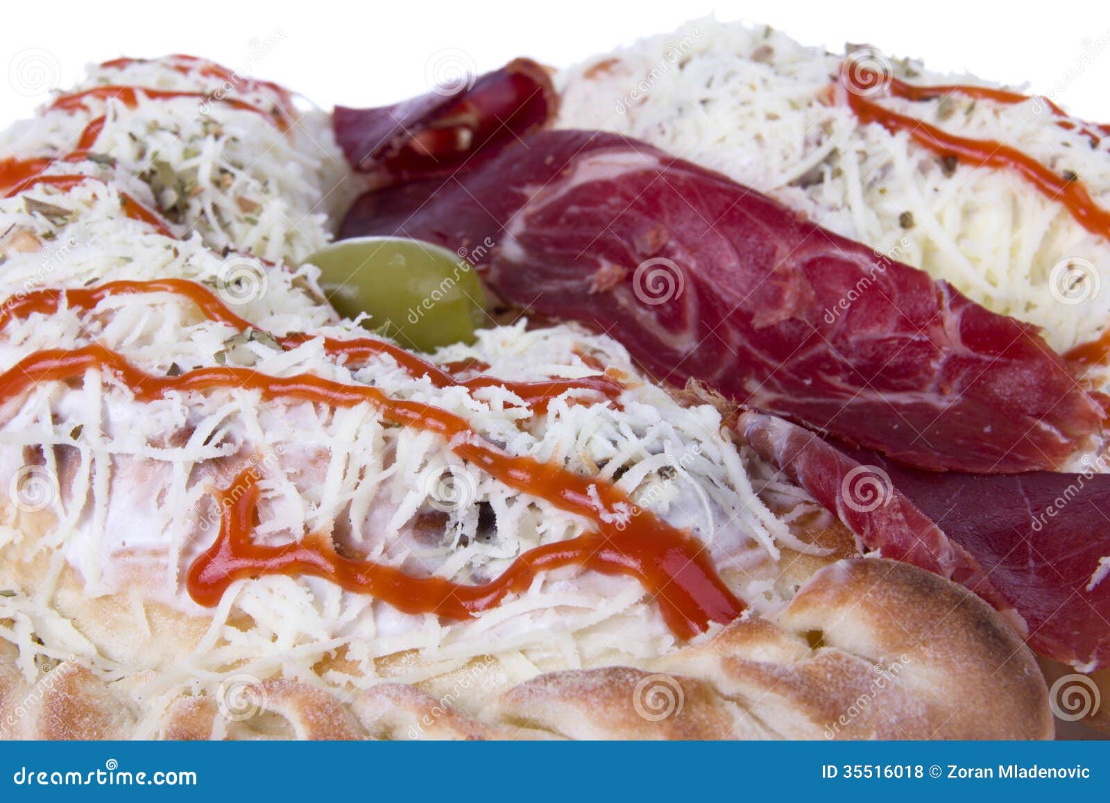 Prosciutto with cheese stock photo. Image of fast, pirogue 35516018