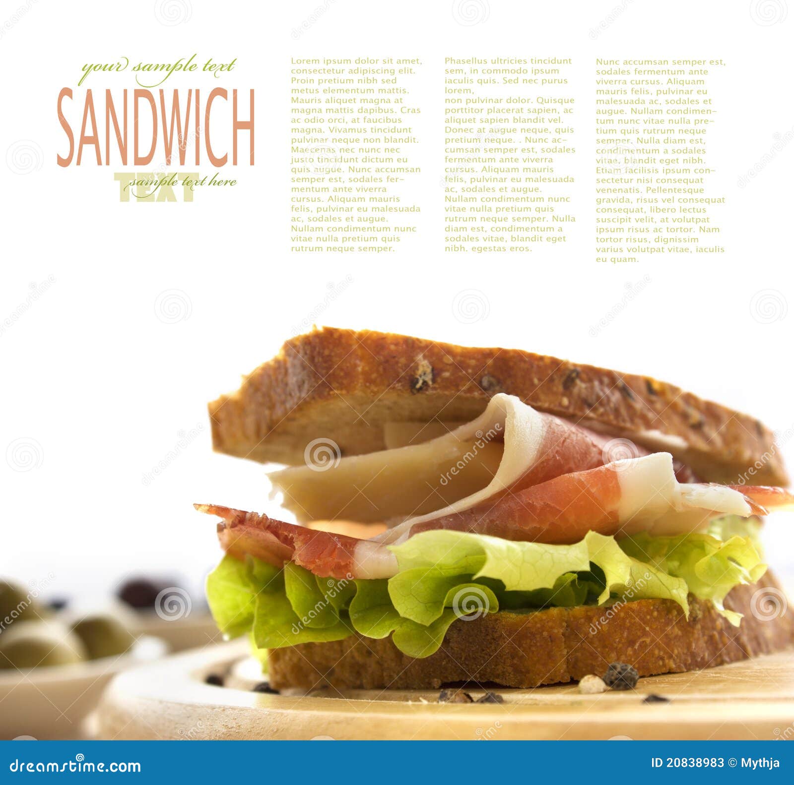 Prosciutto and Cheese Sandwich Stock Image Image of cheese, bread