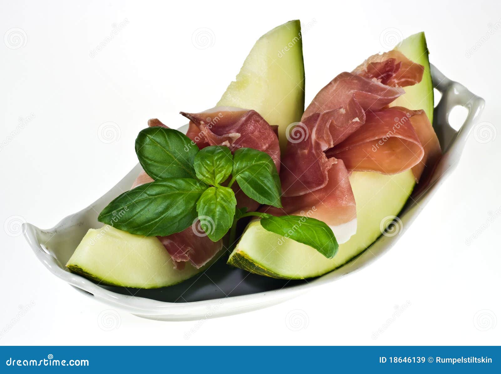 Prosciutto con melone stock image. Image of italy, green 18646139