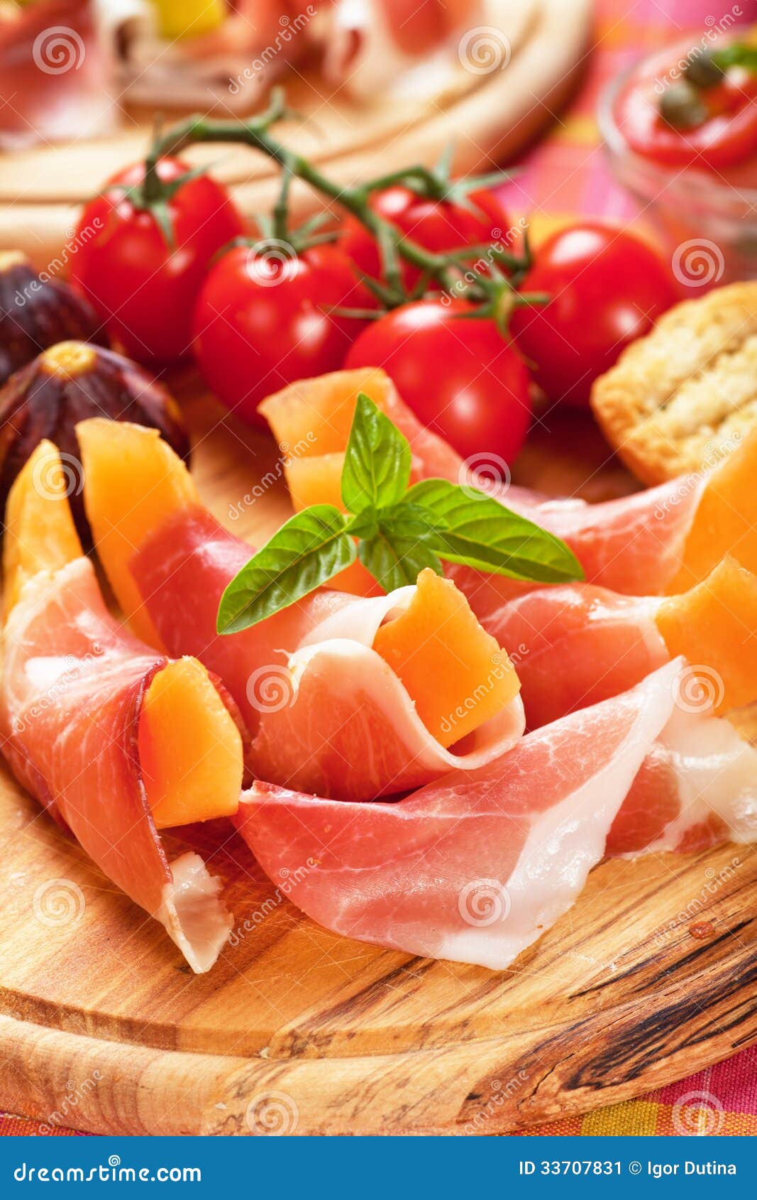 Prosciutto di Parma stock image. Image of fruit, melon 33707831