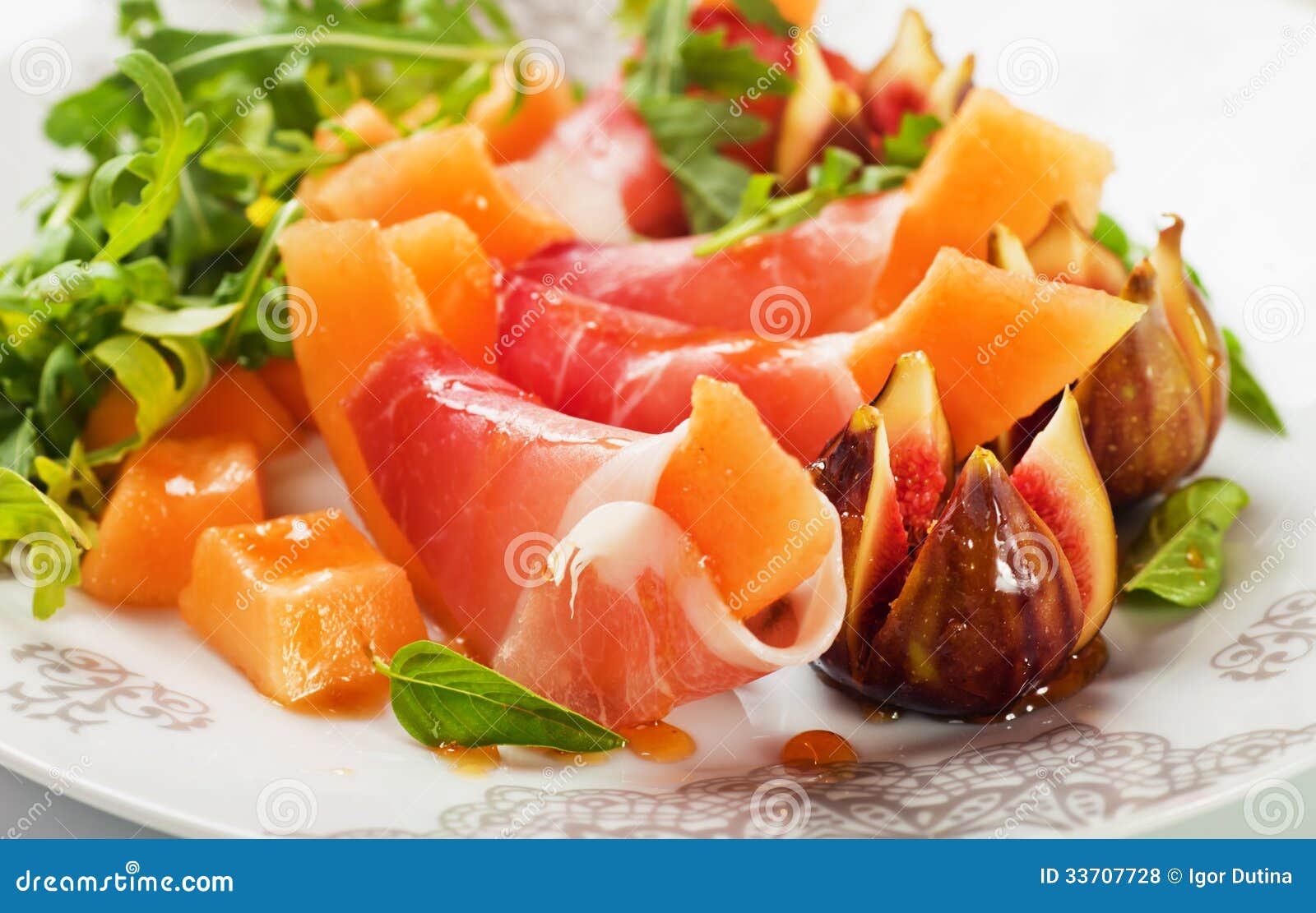 Prosciutto di Parma salad stock photo. Image of melon 33707728
