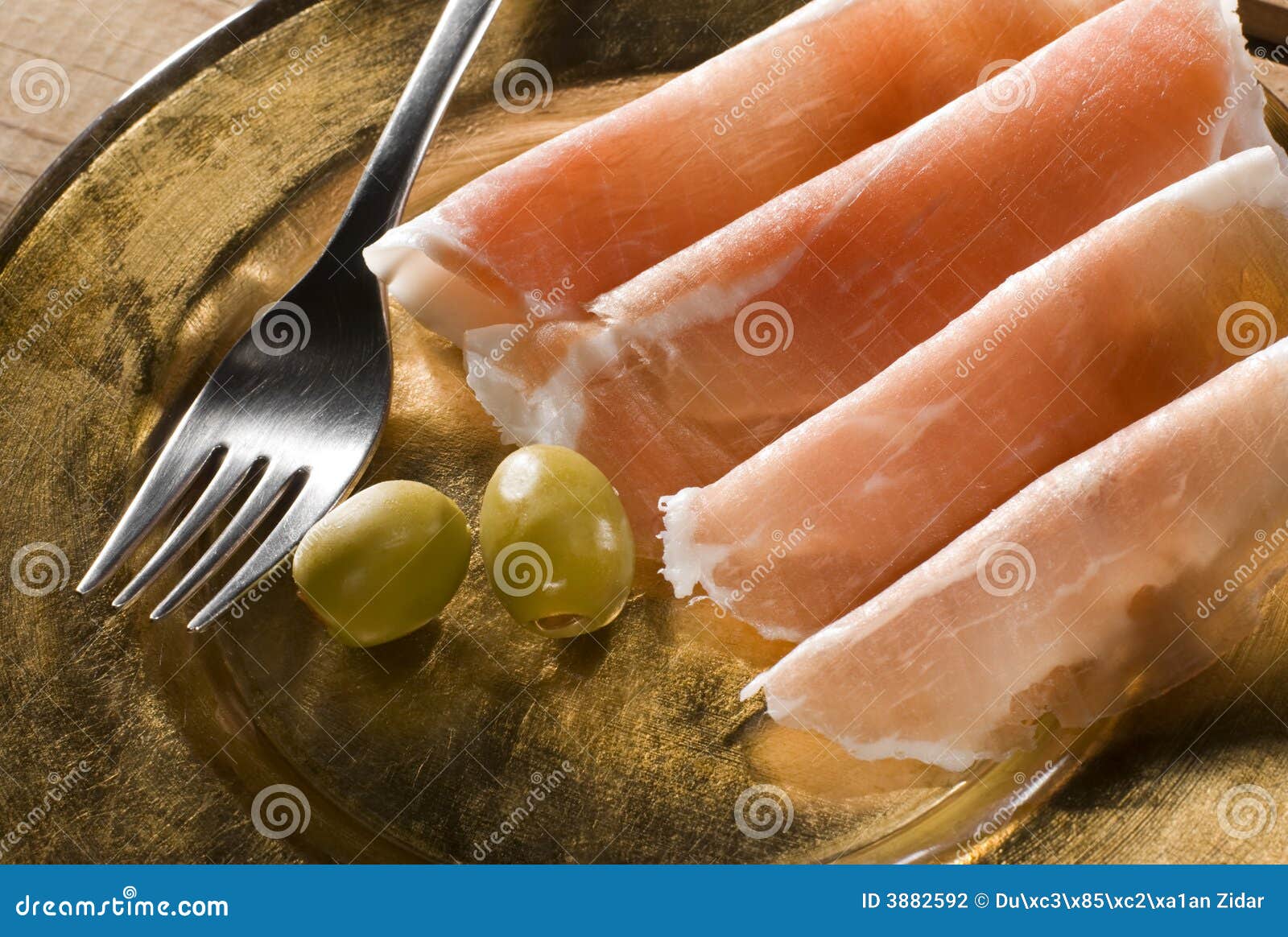 Prosciutto and olives stock photo. Image of rolls, rolled 3882592