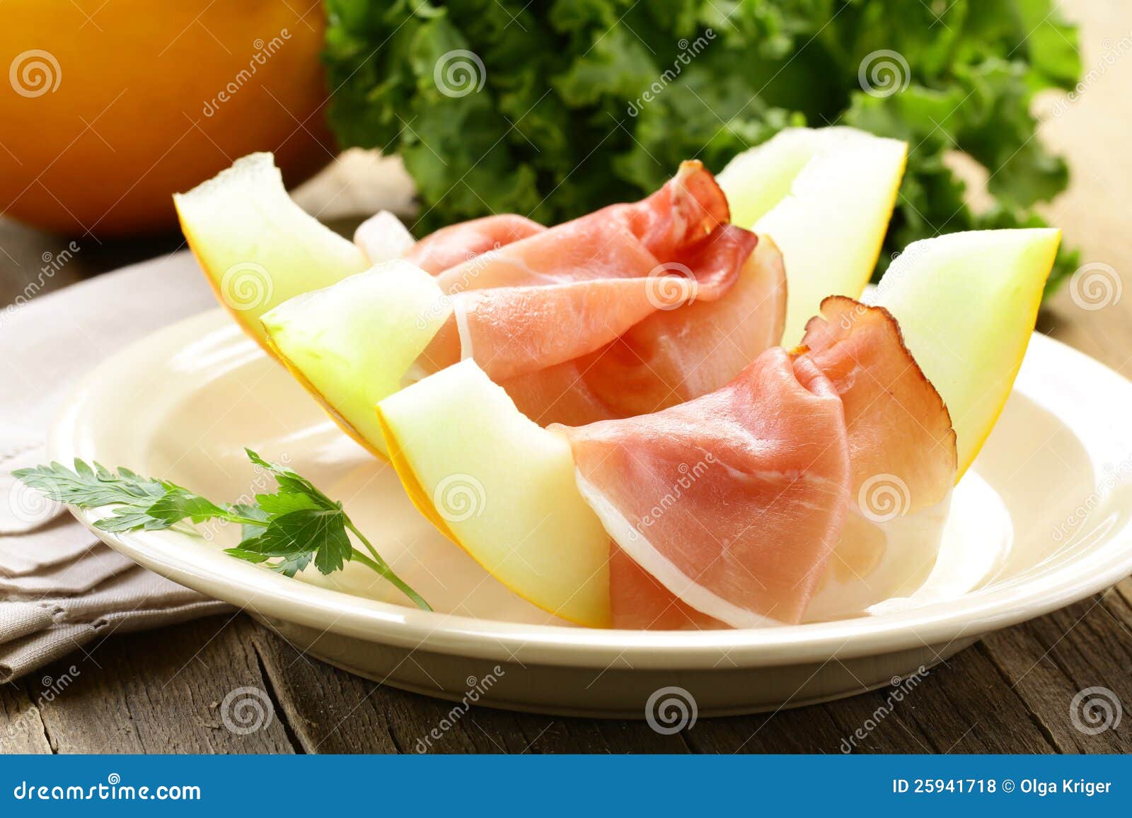 Prosciutto Prosciutto Con Il Melone Fotografia Stock Immagine di ingrediente, guarnisca 25941718