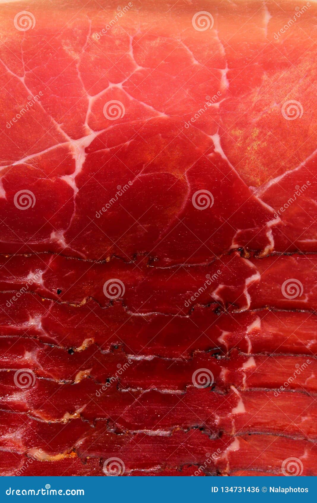 Prosciutto Red Meat Dry Pork Ham Texture Closeup Stock Photo Image of