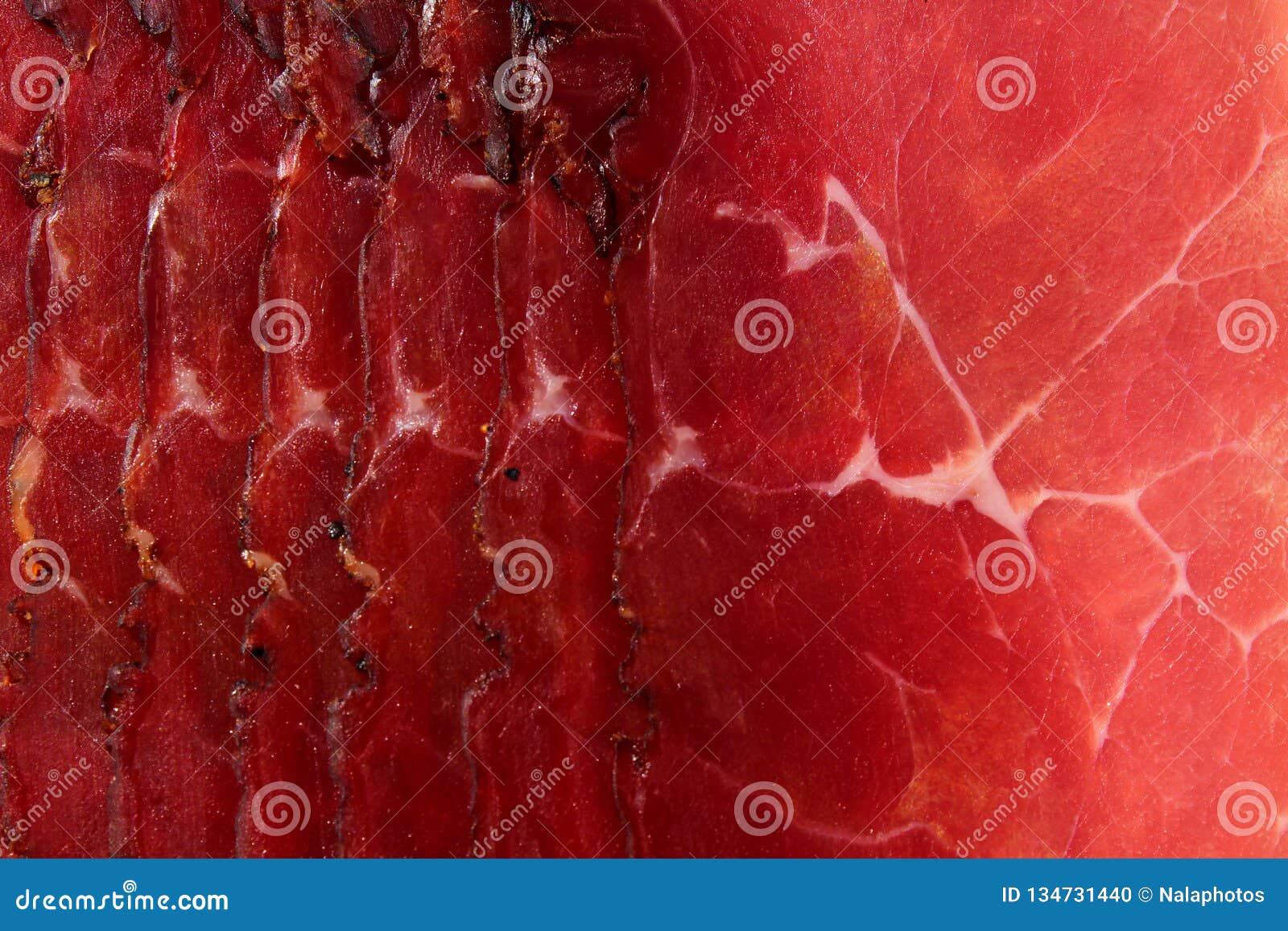 Prosciutto Red Meat Dry Pork Ham Texture Closeup Stock Photo Image of