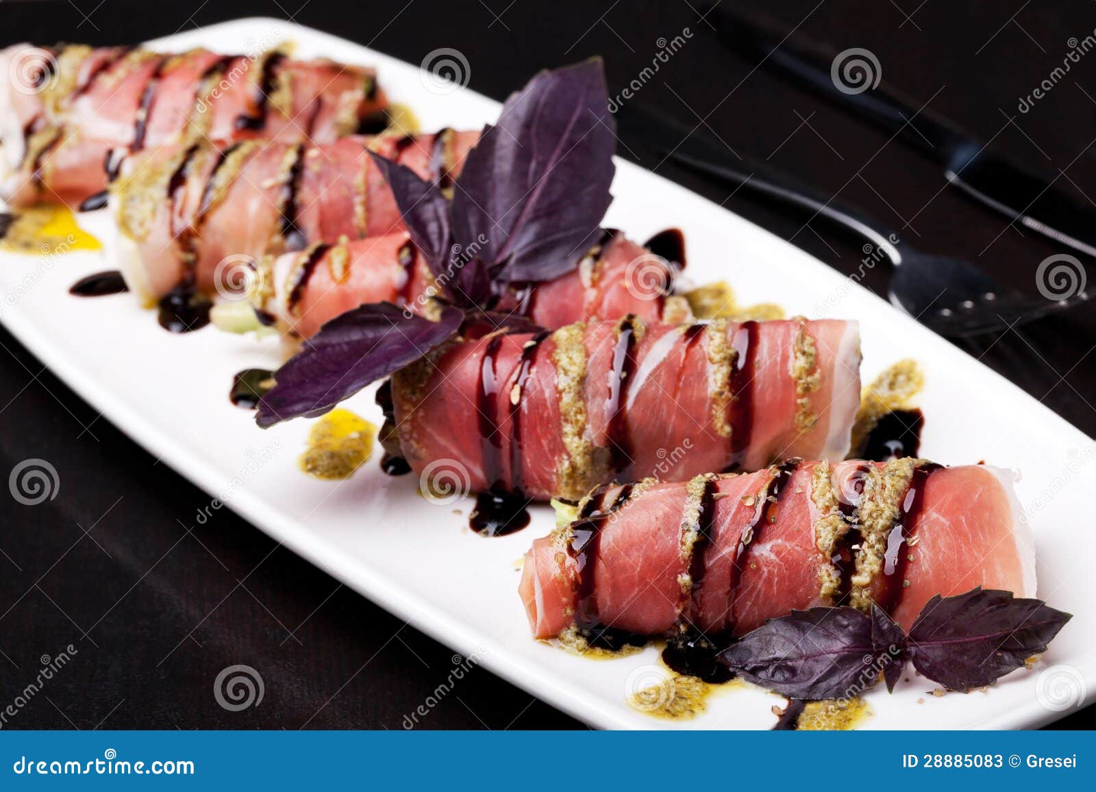 Prosciutto rolls stock image. Image of roll, tasty, rolls 28885083