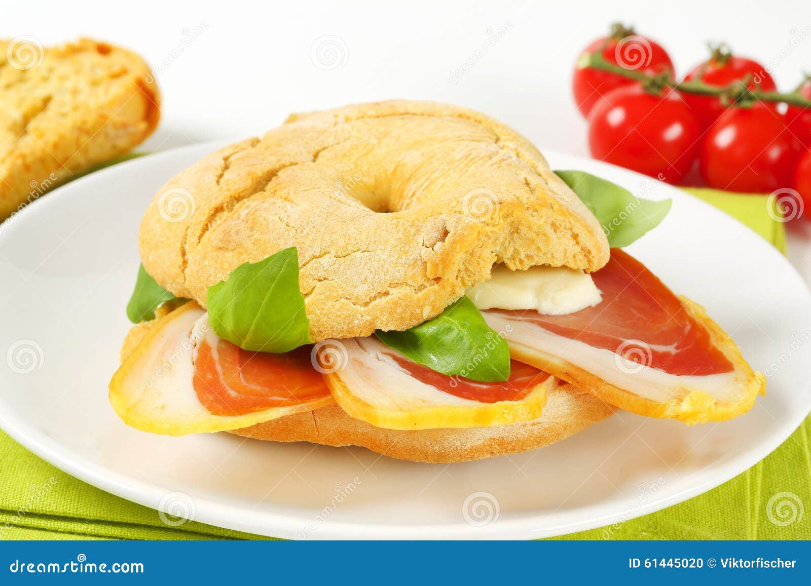 Prosciutto sandwich stock photo. Image of shot, slice 61445020