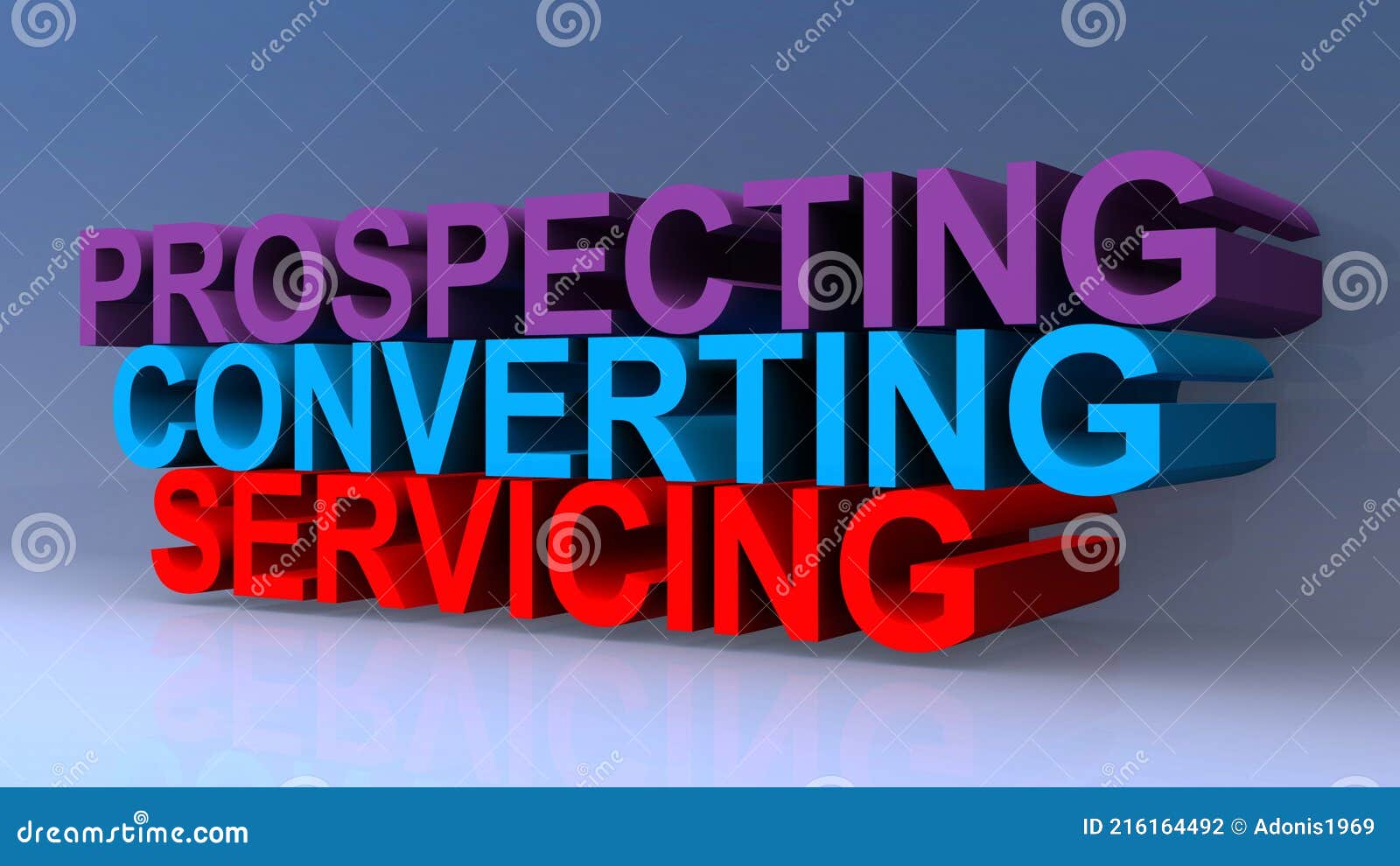 prospecting converting servicing on blue