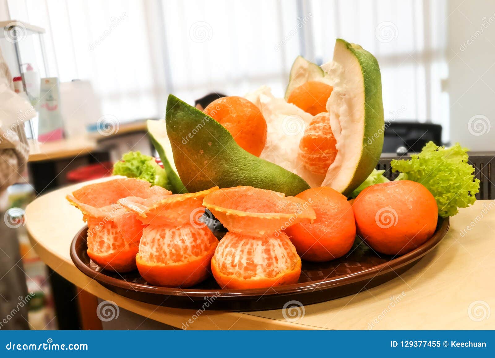 Prosperity Pomelo, Oranges, Salad Received from Lion after Dance Stock