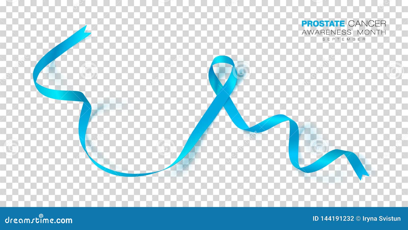 Prostate Cancer Awareness Month. Light Blue Color Ribbon Isolated on
