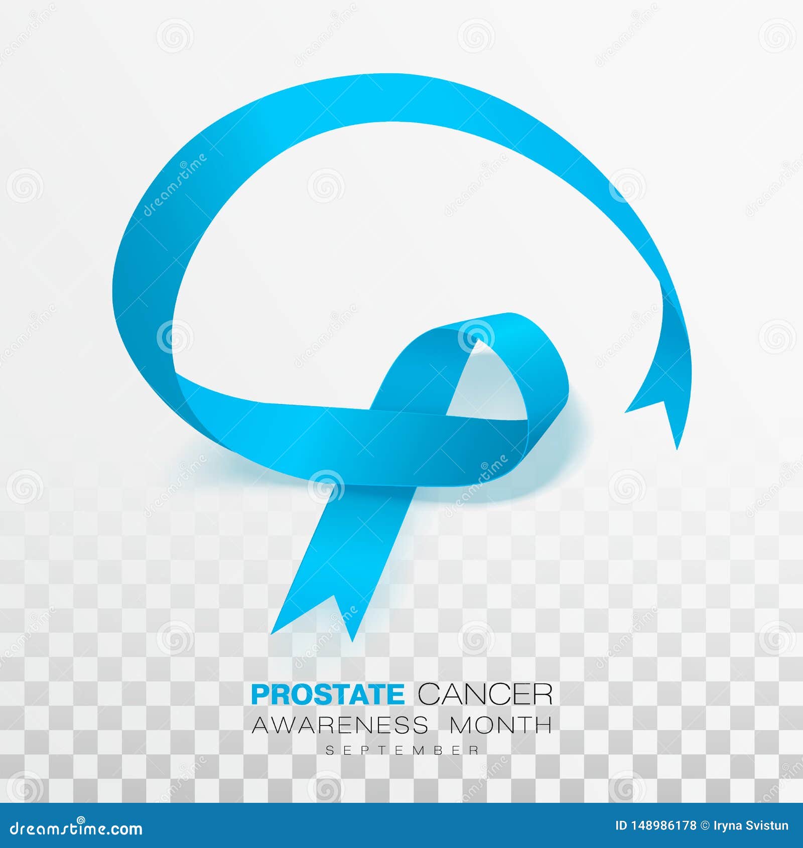 Prostate Cancer Awareness Month. Light Blue Color Ribbon Isolated on