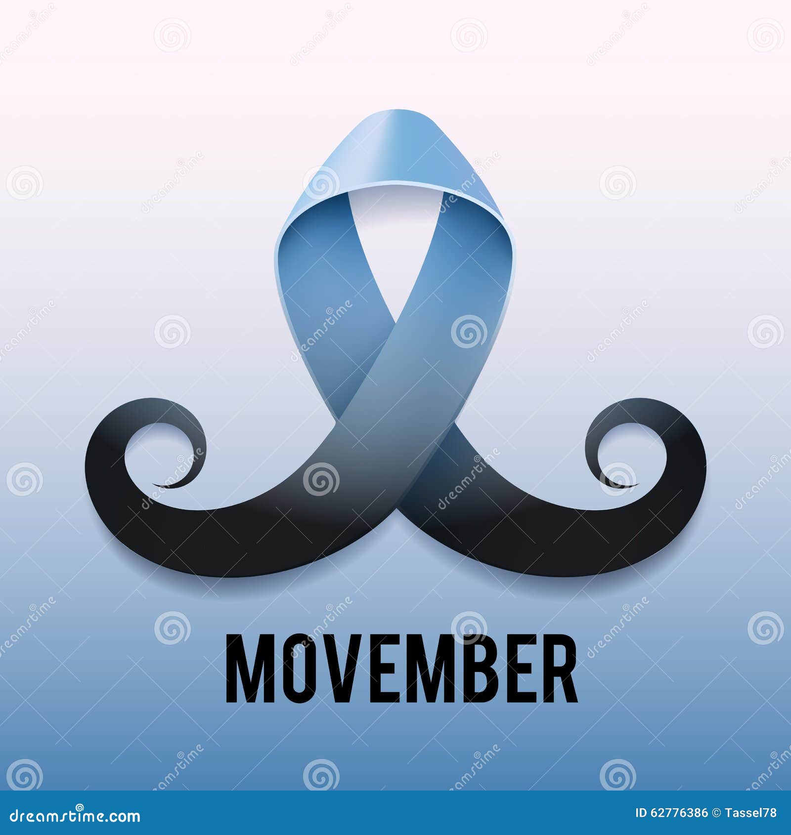 Light blue ribbon as symbol of prostate cancer Vector Image