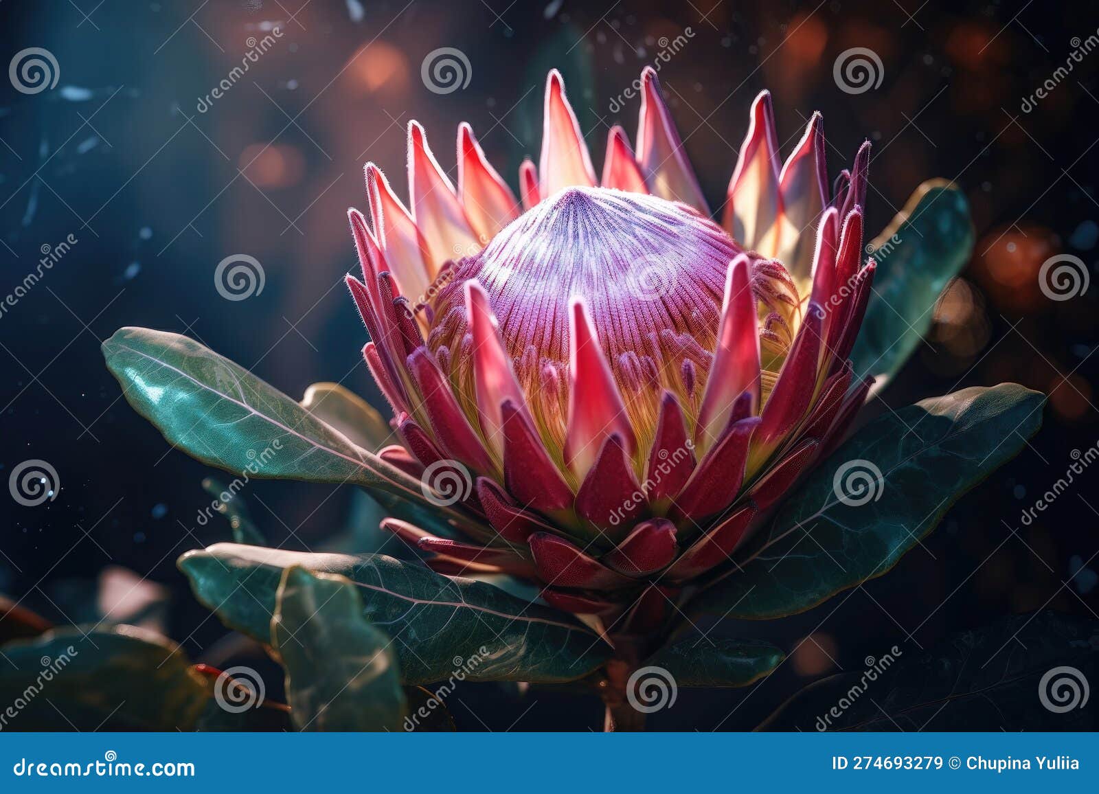 Protea Flower Featuring Protea, Flower, and Floral. AI Generated Stock