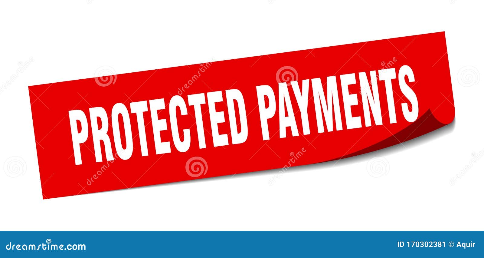 Protected Payments Sticker. Protected Payments Square Sign Stock Vector