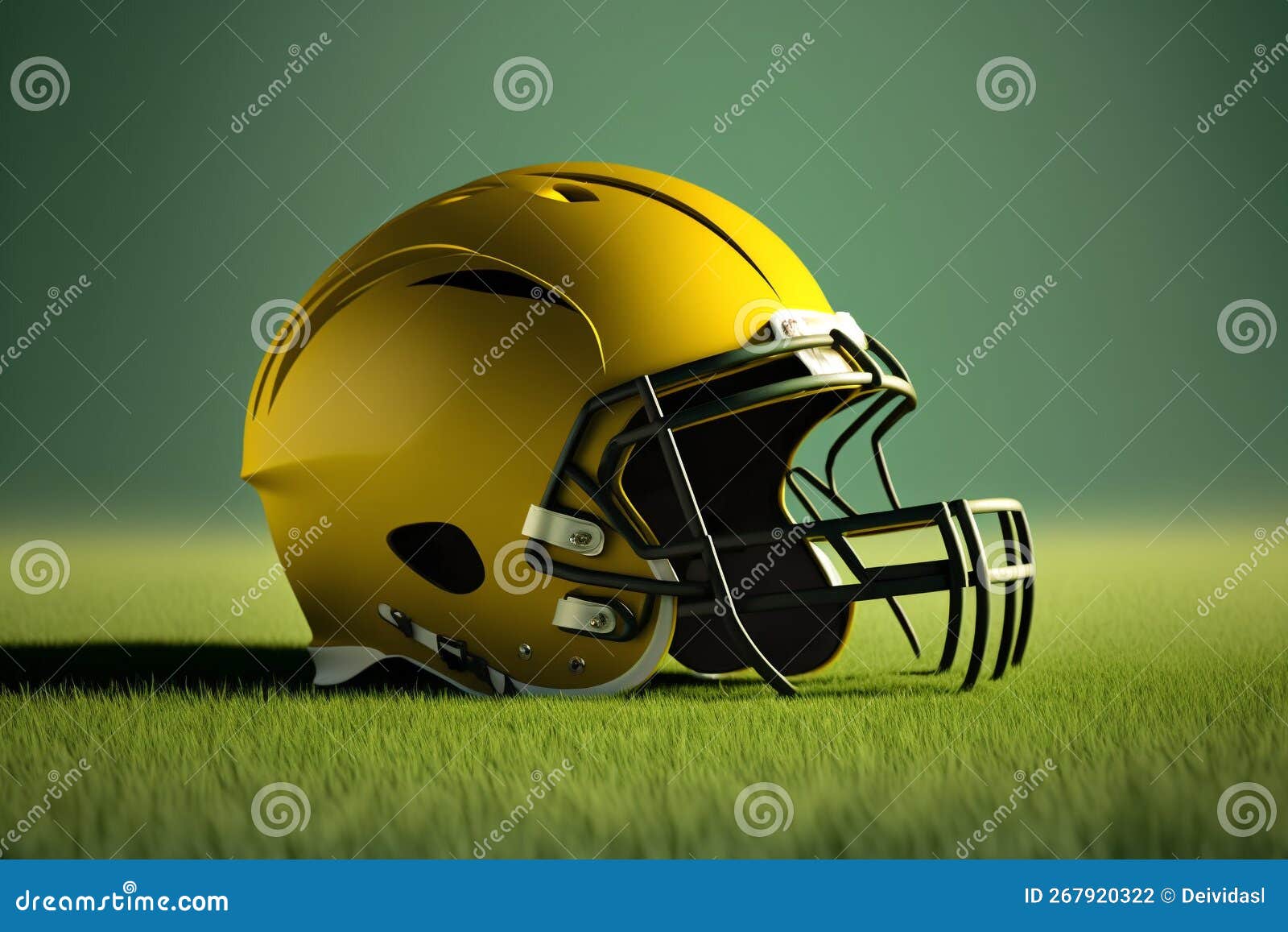 American Football Helmets. Generative Ai Illustration Stock