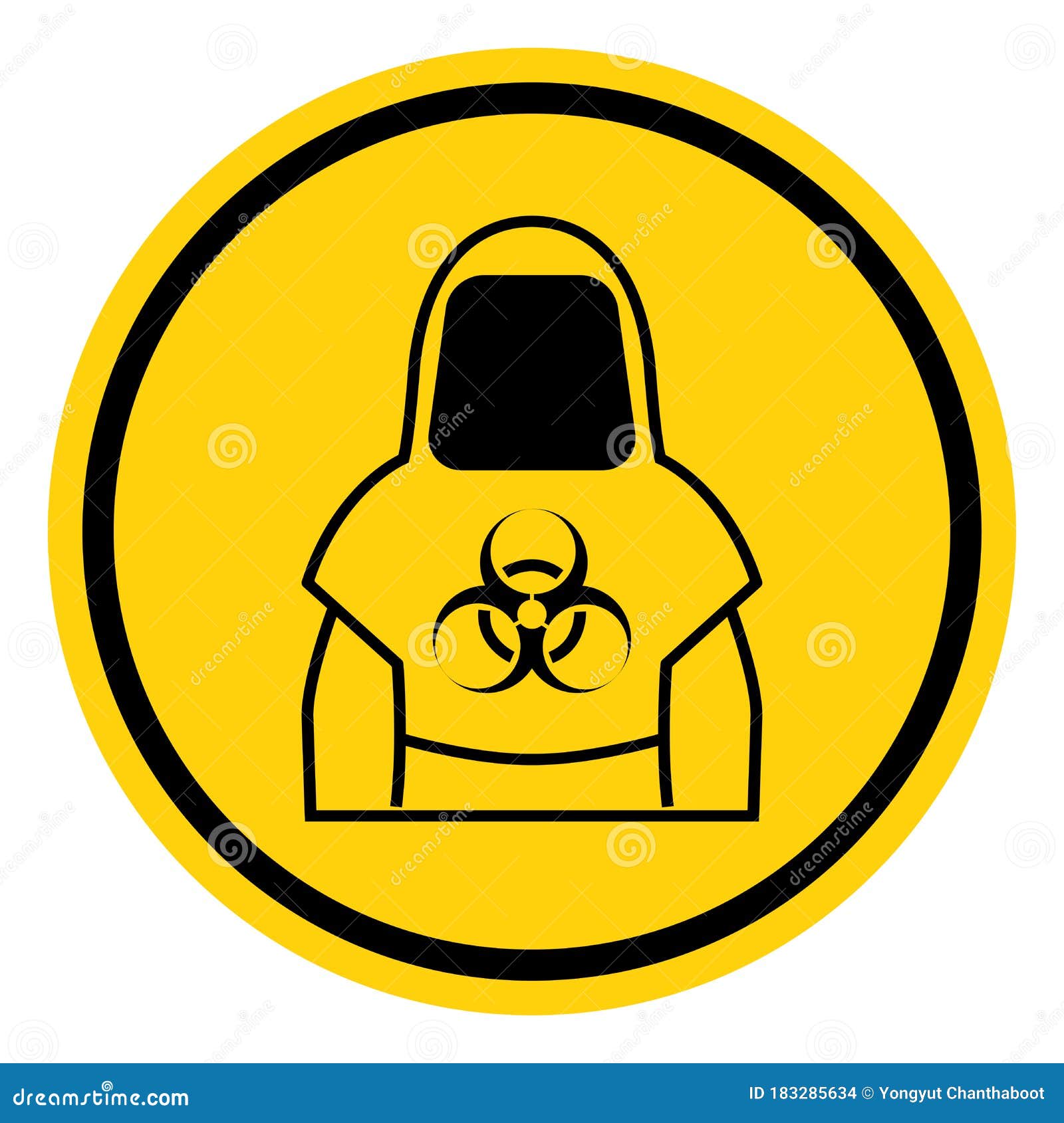 Protective Clothing of Biological Hazard Symbol, Vector Illustration