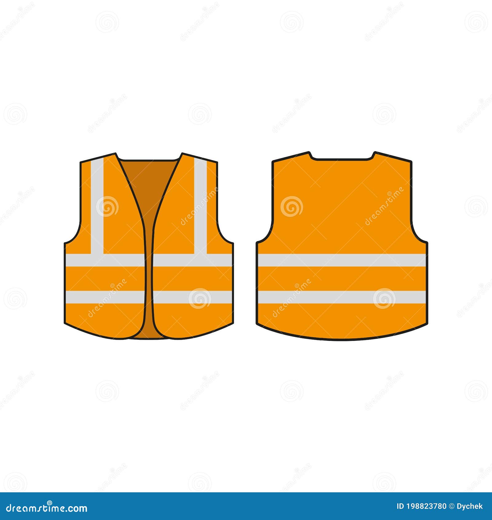 Protective Clothing with Reflective Stripes. Simple Vector Illustration
