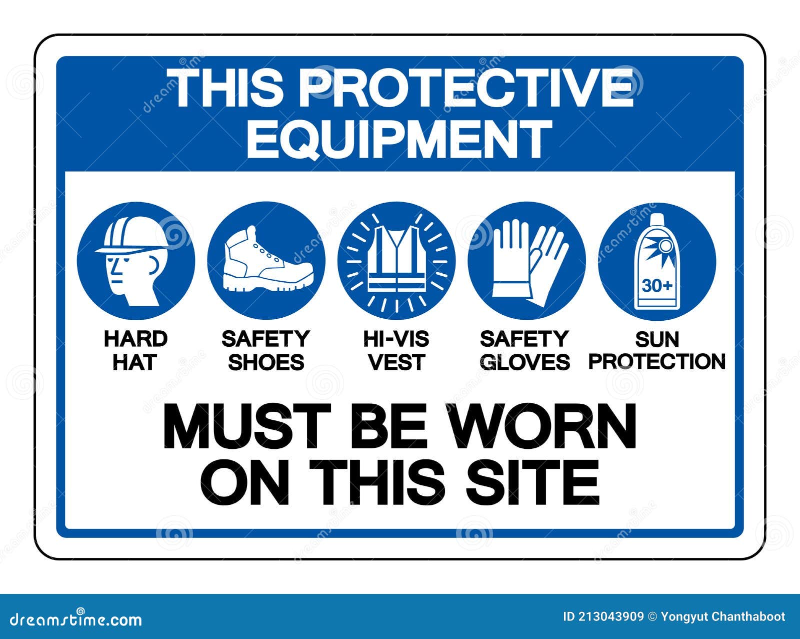 This Protective Equipment Must Be Worn on this Site Symbol Sign ,Vector