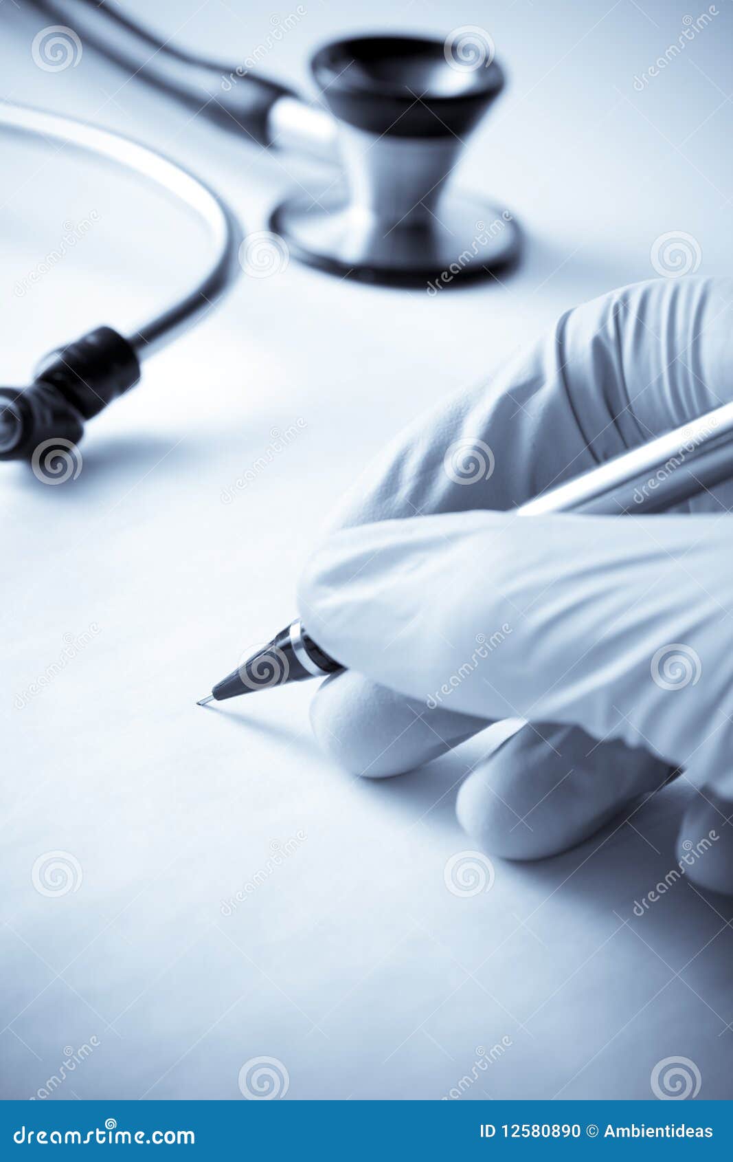 Protective Gloved Hand in Medical Scene Writing Stock Photo Image of