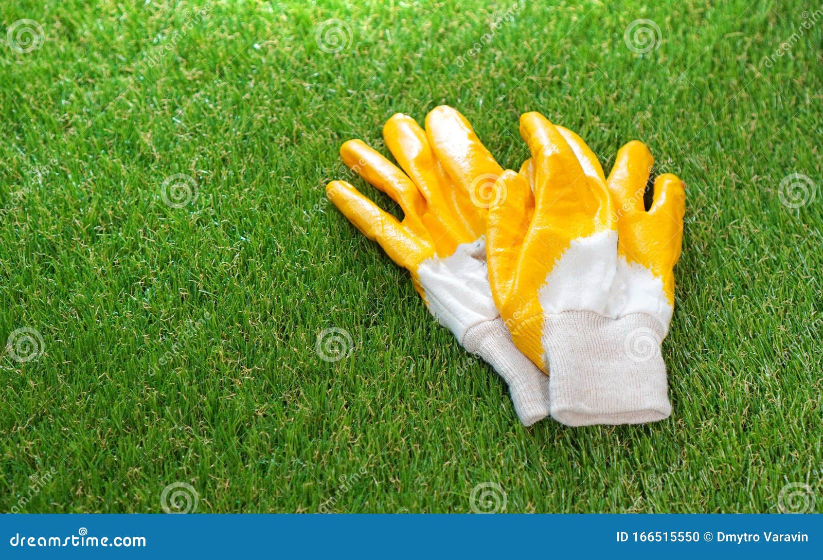 Protective Gloves Lie on the Artificial Grass Stock Photo Image of fluffy, lawn 166515550