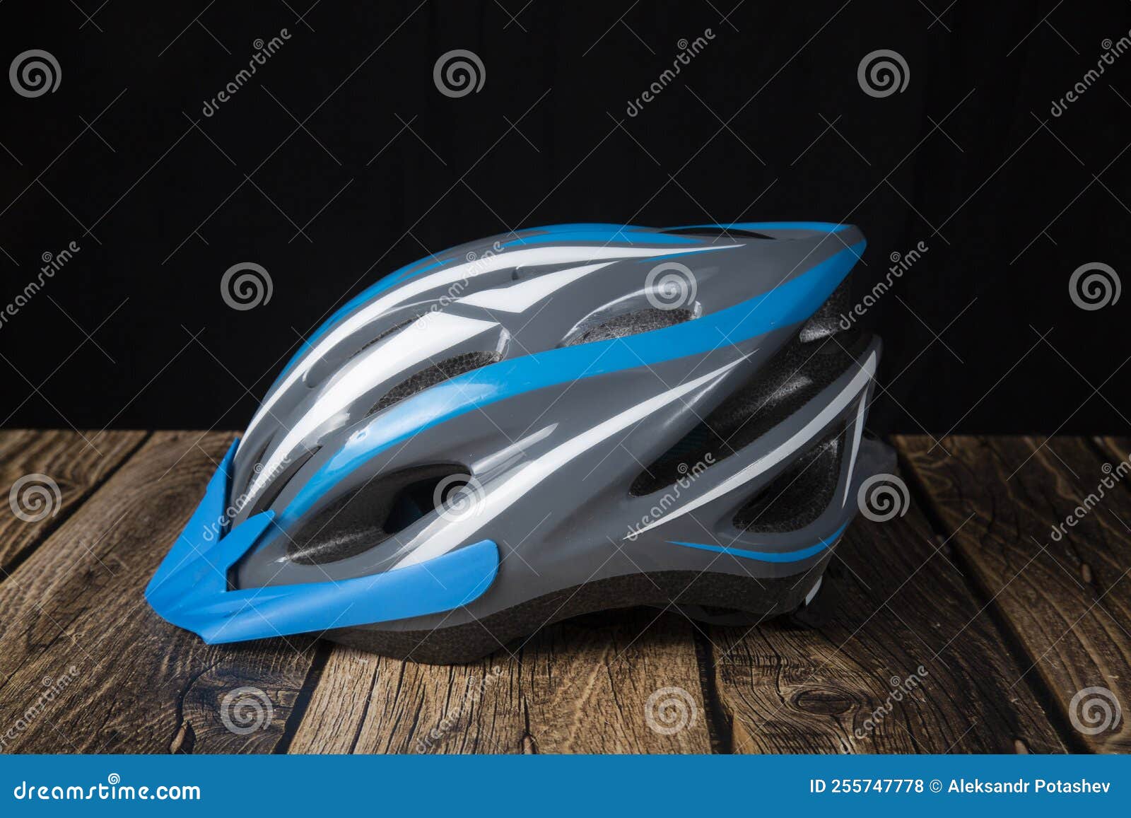 A Protective Helmet for a Cyclist.Head Protection while Cycling Stock