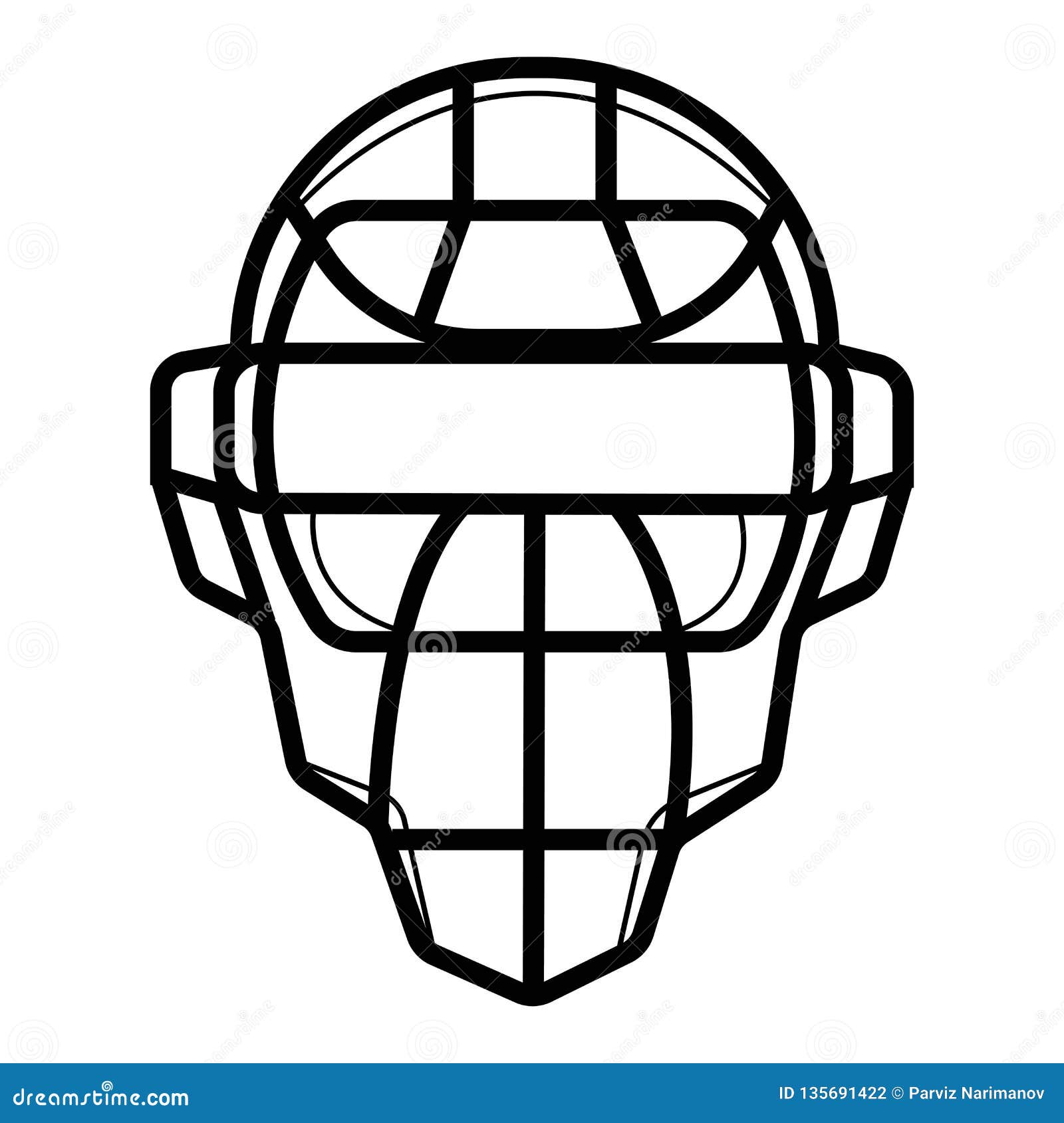 Protective Mask for Baseball Stock Illustration Illustration of