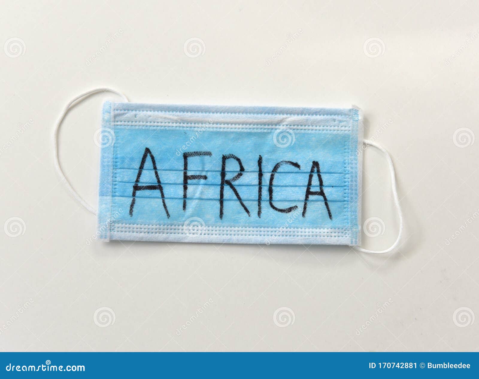 protective medical mask with inscription africa. epidemia in africa. wuhan coronavirus, 2019-ncov