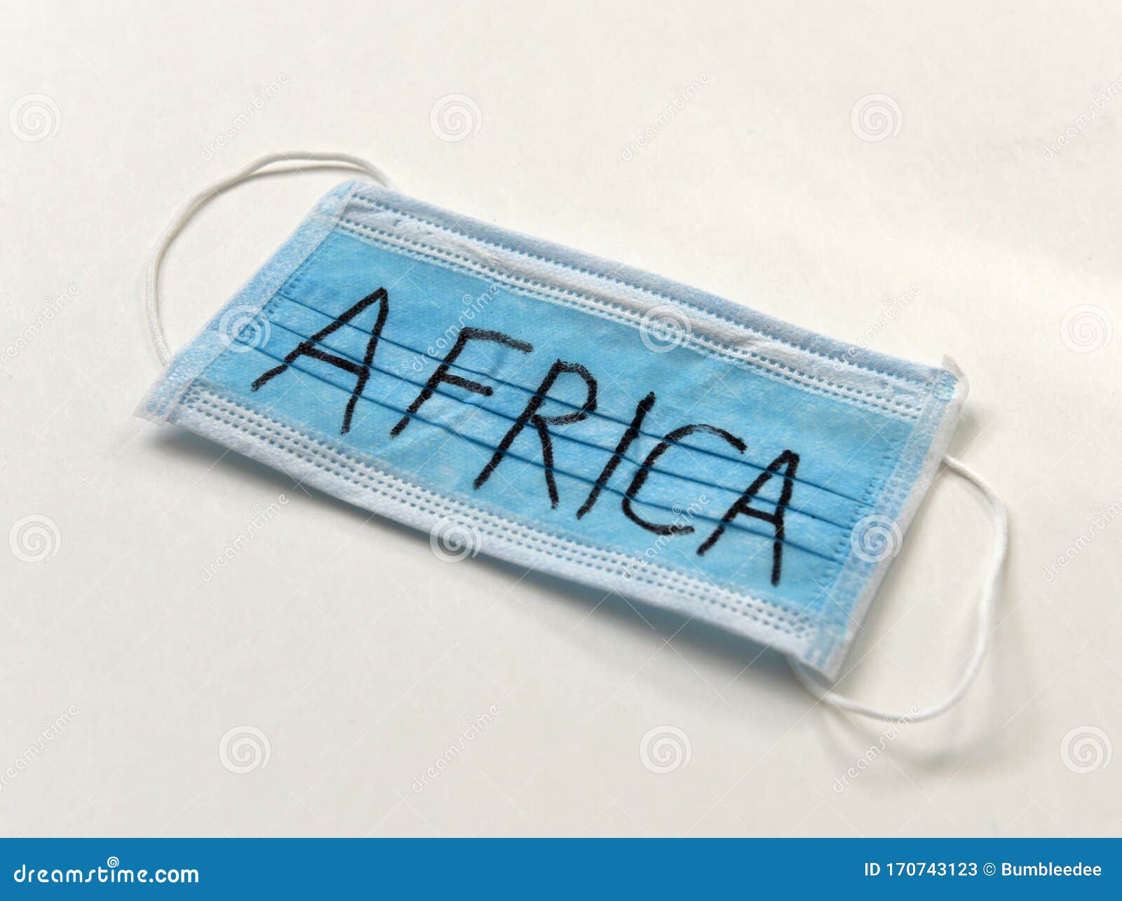 protective medical mask with inscription africa. epidemia in africa. wuhan coronavirus, 2019-ncov