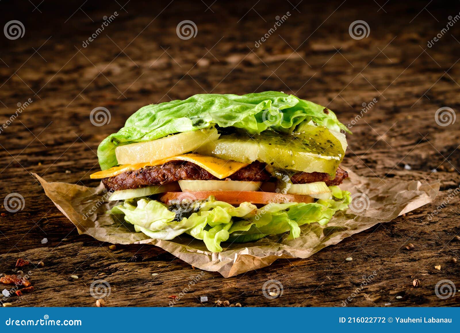 Protein Burger Wrapped in Lettuce Stock Photo Image of burger