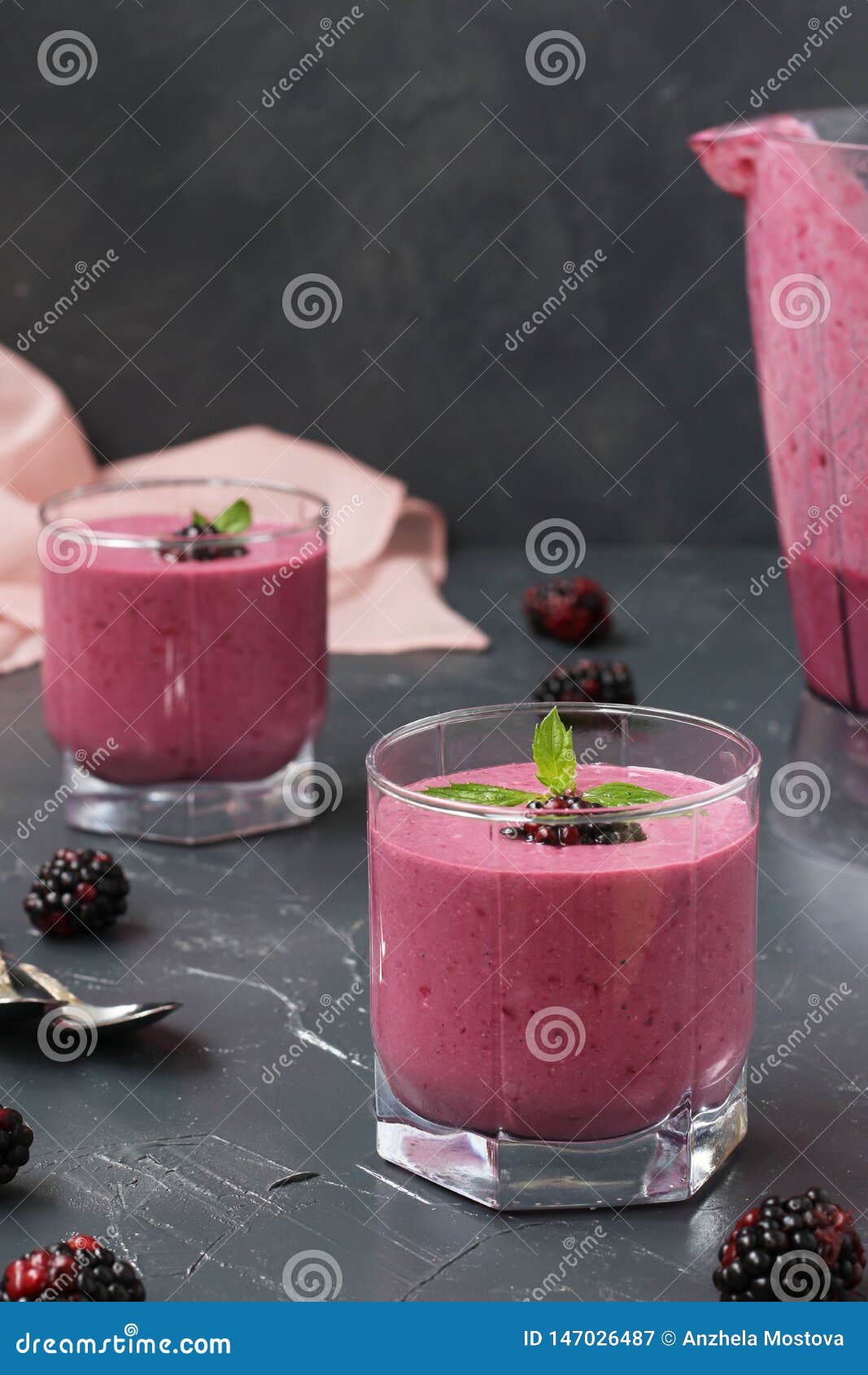 Protein Cocktail With Cottage Cheese And Blackberries Is Located