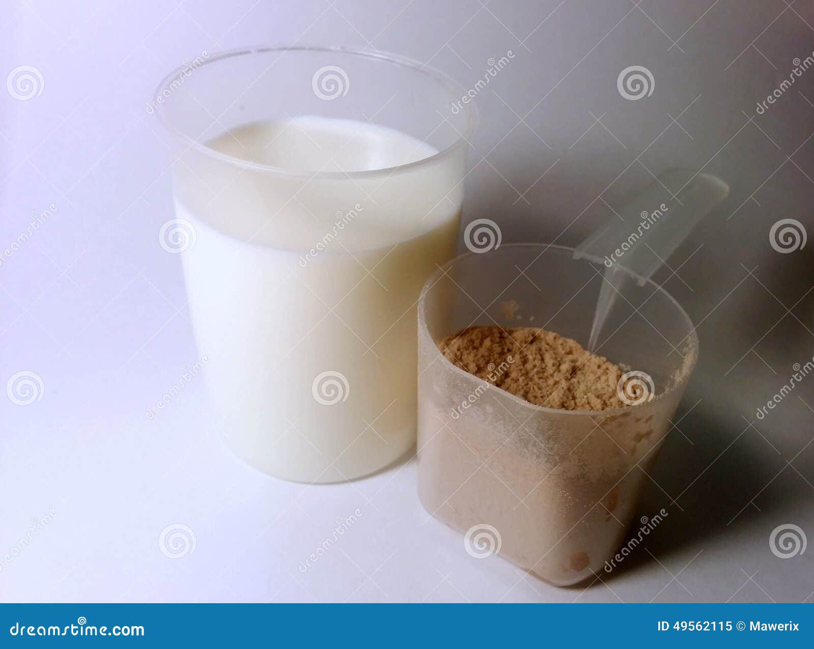 Protein powder and milk stock image. Image of blending 49562115